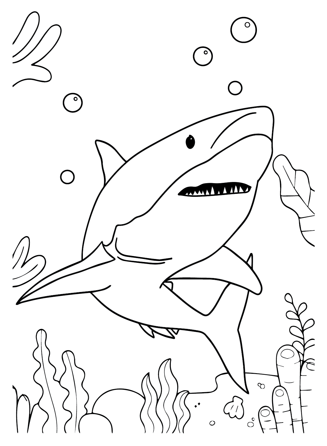 Gran tiburón blanco de dibujos animados de Gran tiburón blanco