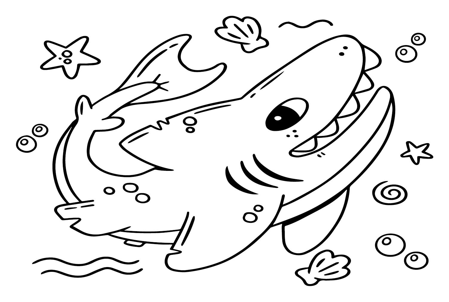 Gran tiburón blanco divertido de Gran tiburón blanco