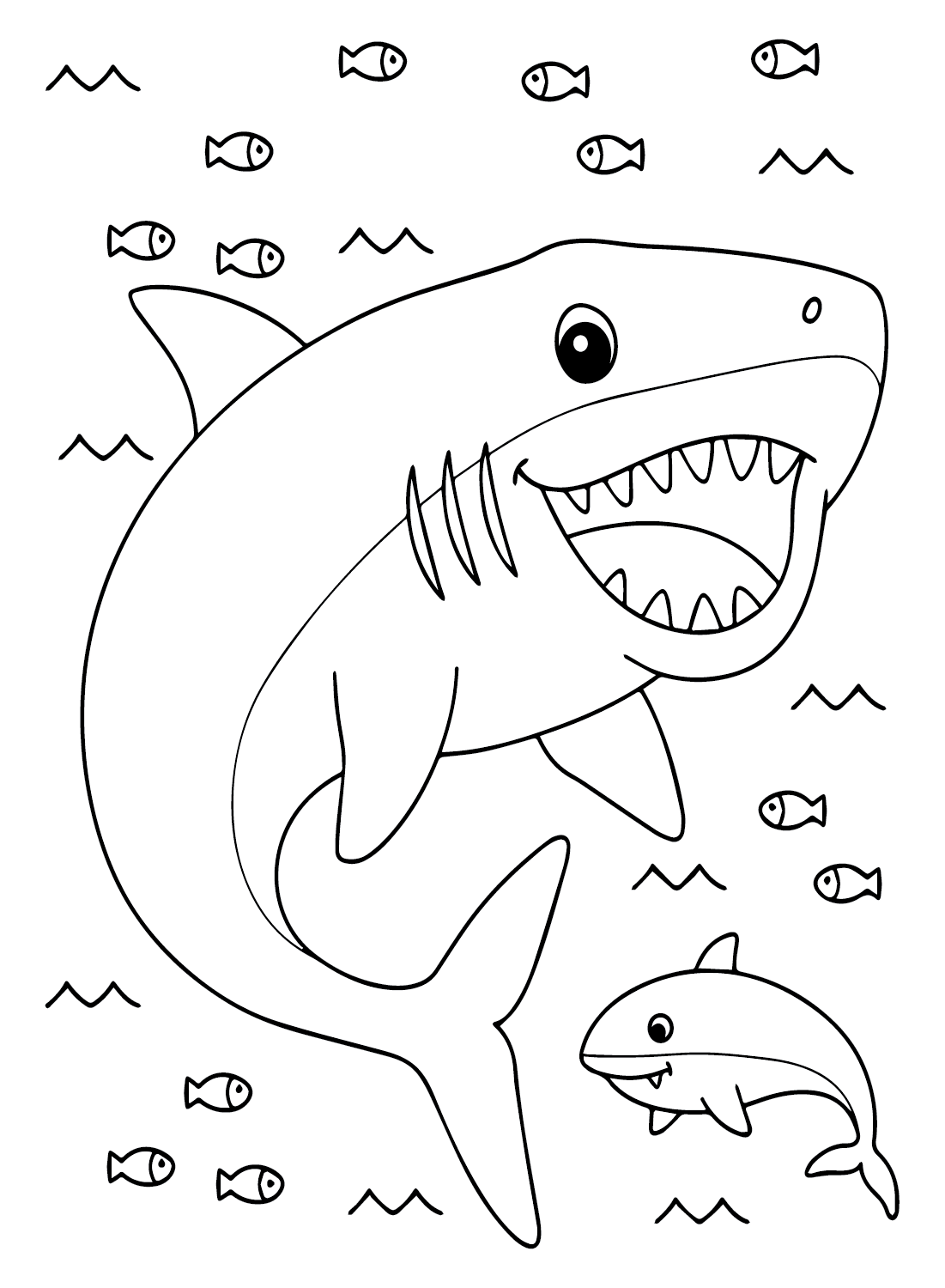 Gran tiburón blanco para imprimir desde Gran tiburón blanco