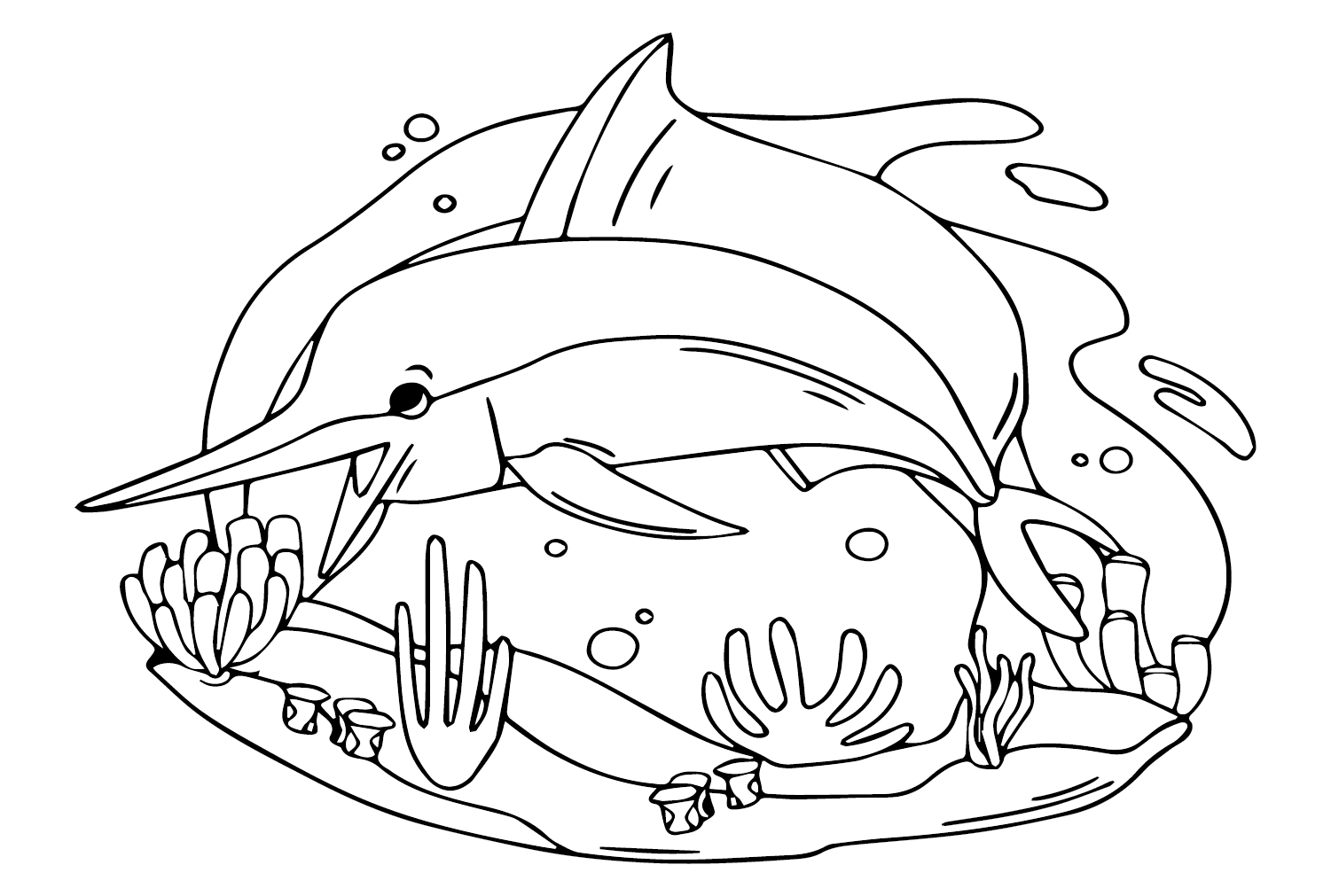 Marlin mignon dessiné à la main de Marlin