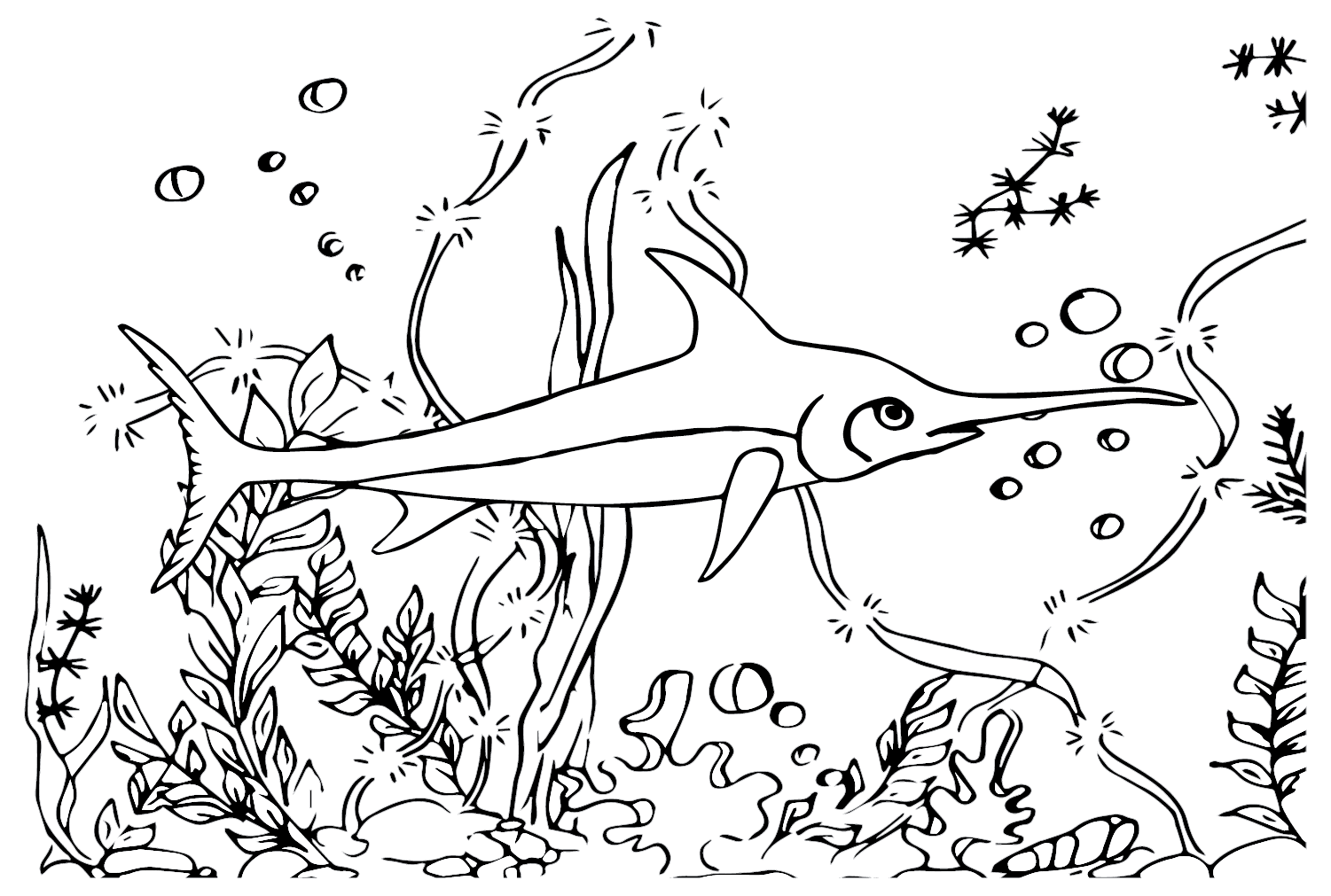 Desenhado à mão de peixe-espada from Peixe-espada