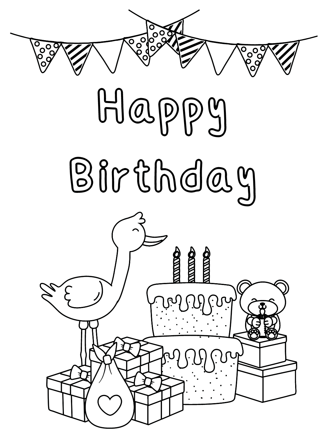 Joyeux anniversaire cigogne de Stork