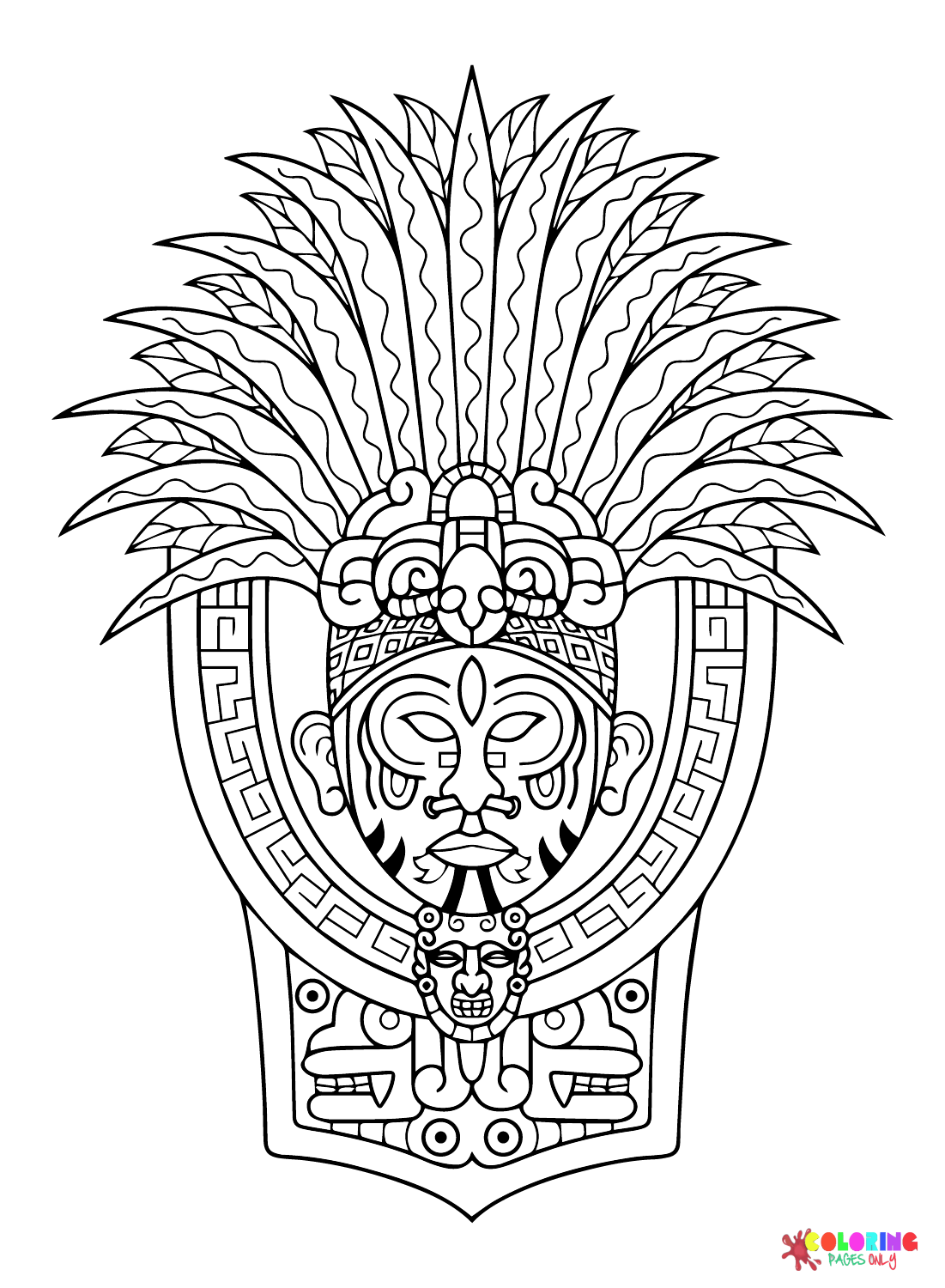 Afbeeldingen Maya-beschaving Kleurplaat