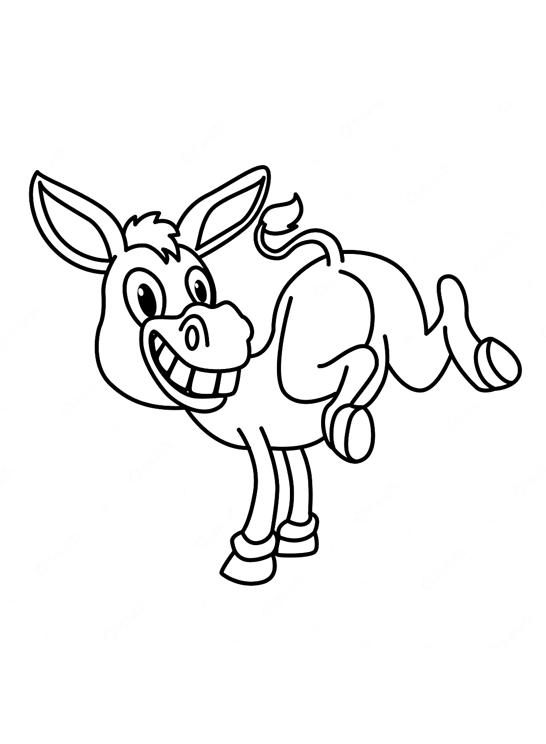 Jumping Donkey Coloring Pages