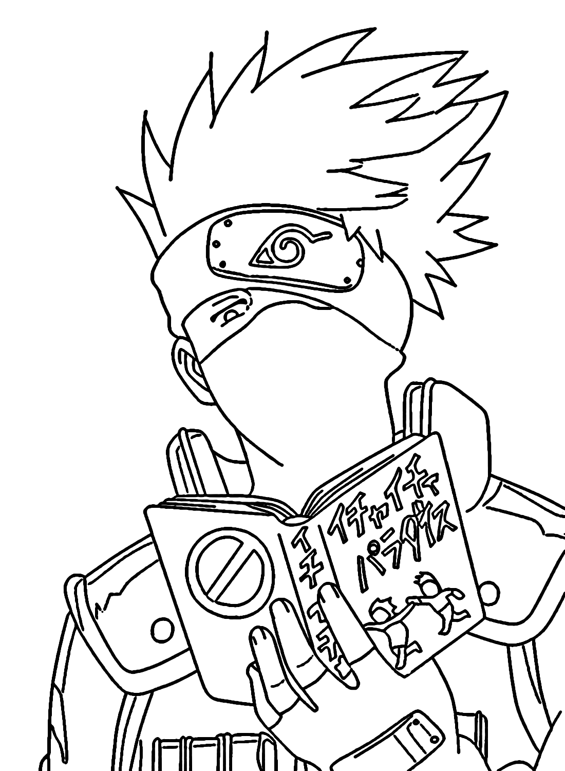 Kakashi with Book Coloring Pages