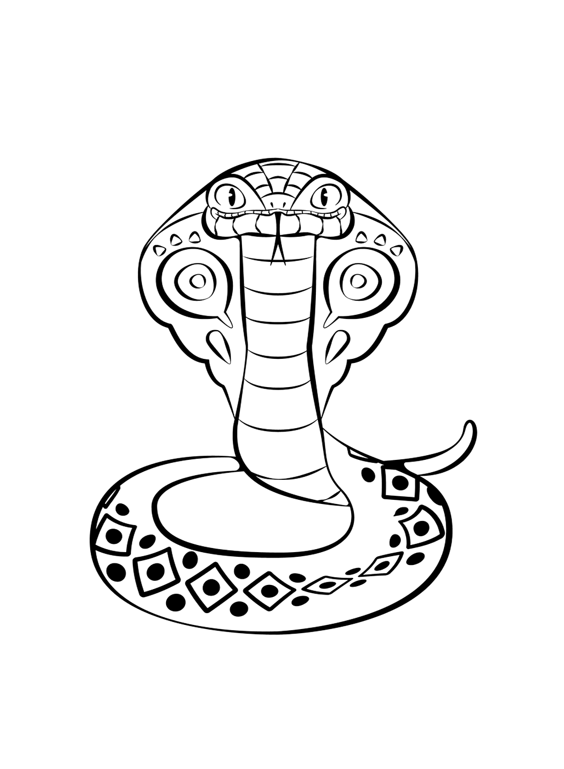 Páginas para colorir King Cobra para crianças