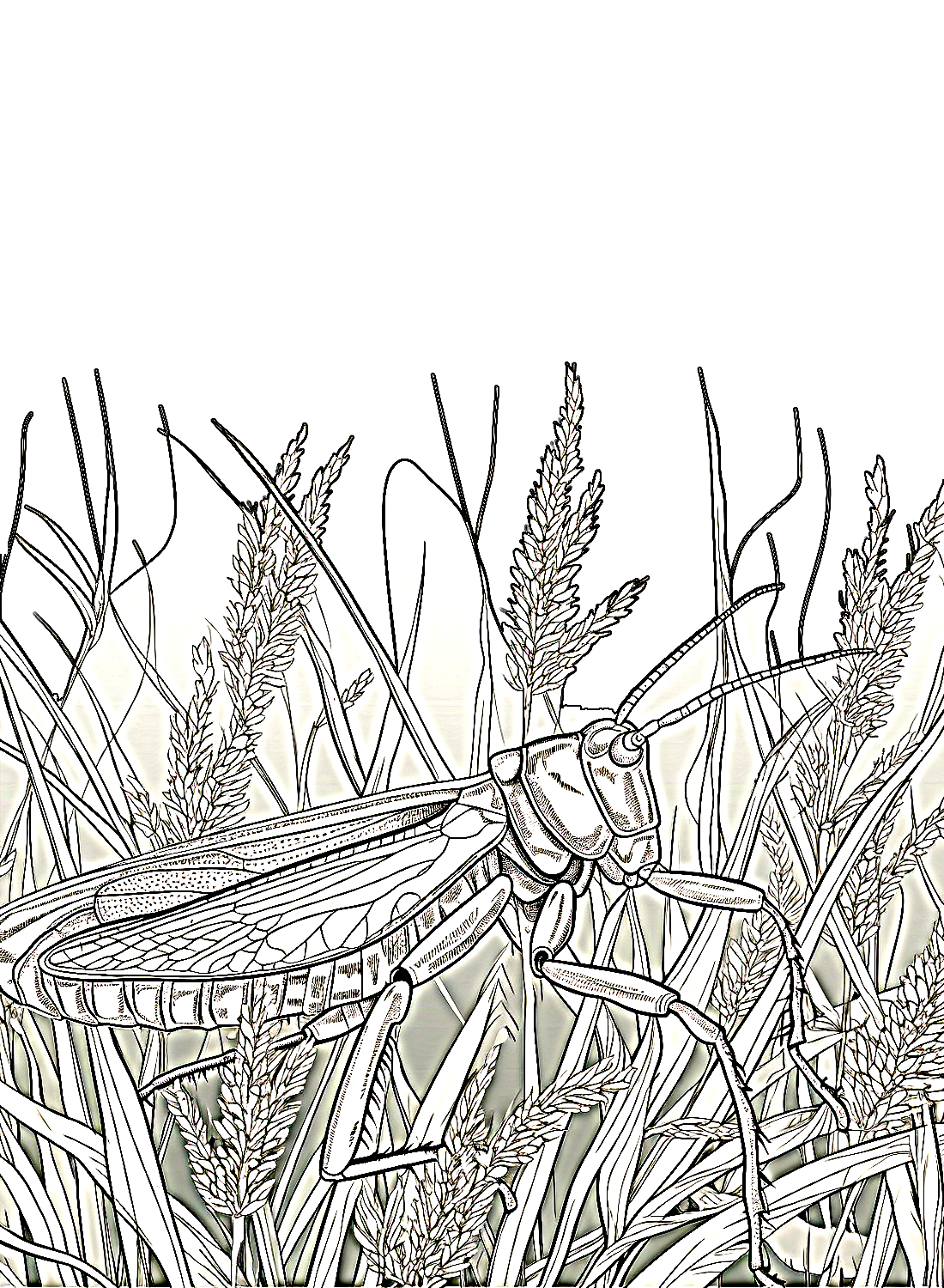 Langosta y hierba de Locust