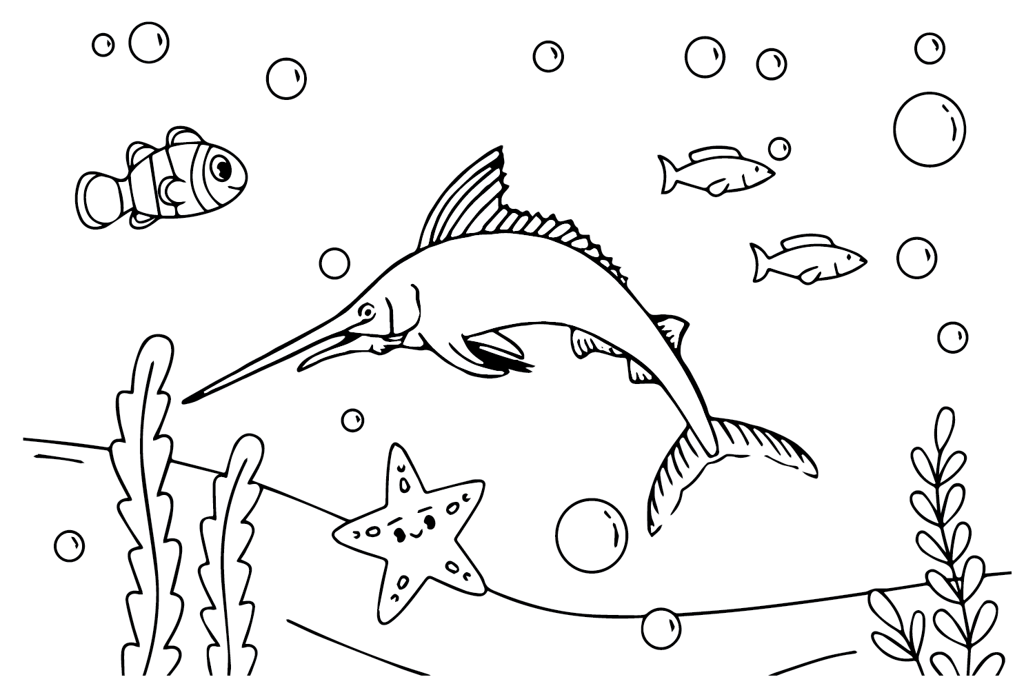 Marlin à colorier de Marlin