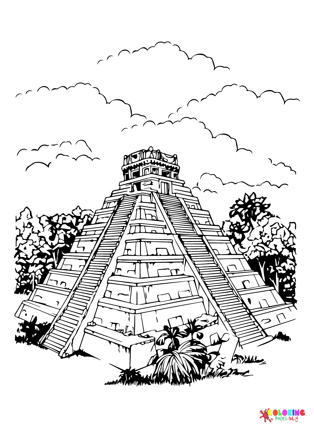 Civilización Maya Página Para Colorear