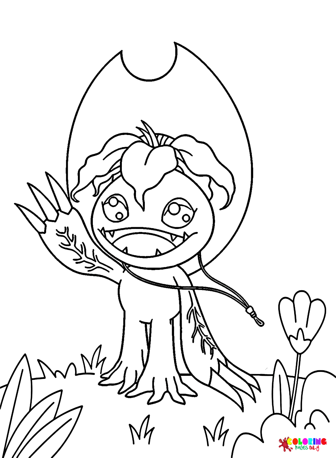 Palmon Laughs Coloring Page