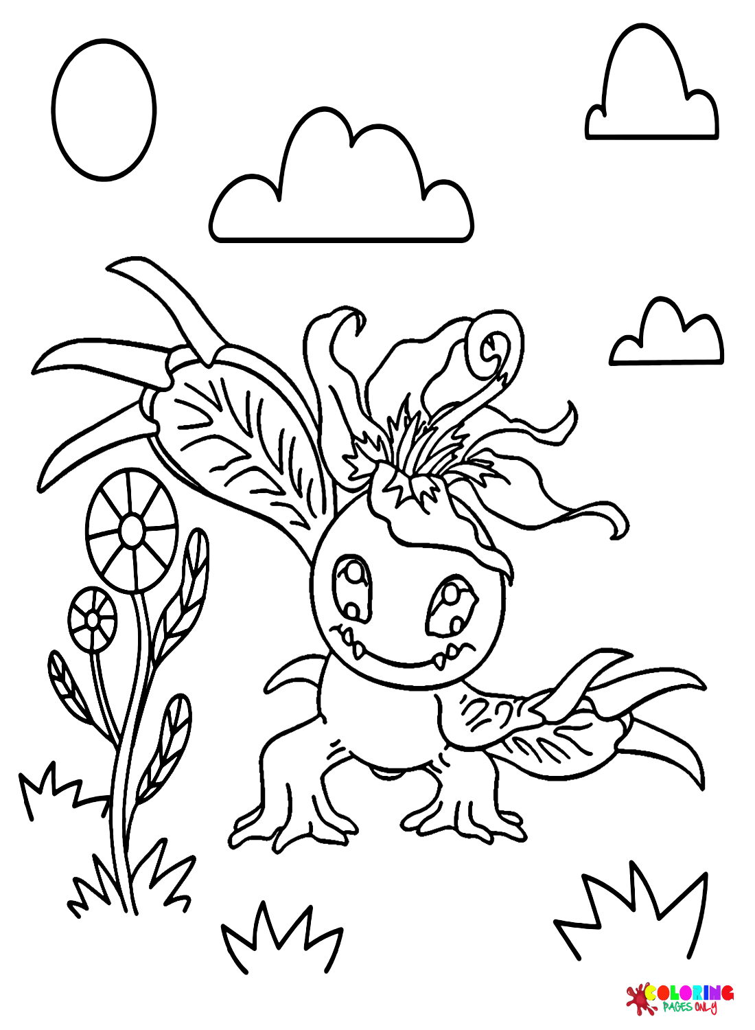 Palmon Monster Coloring Page
