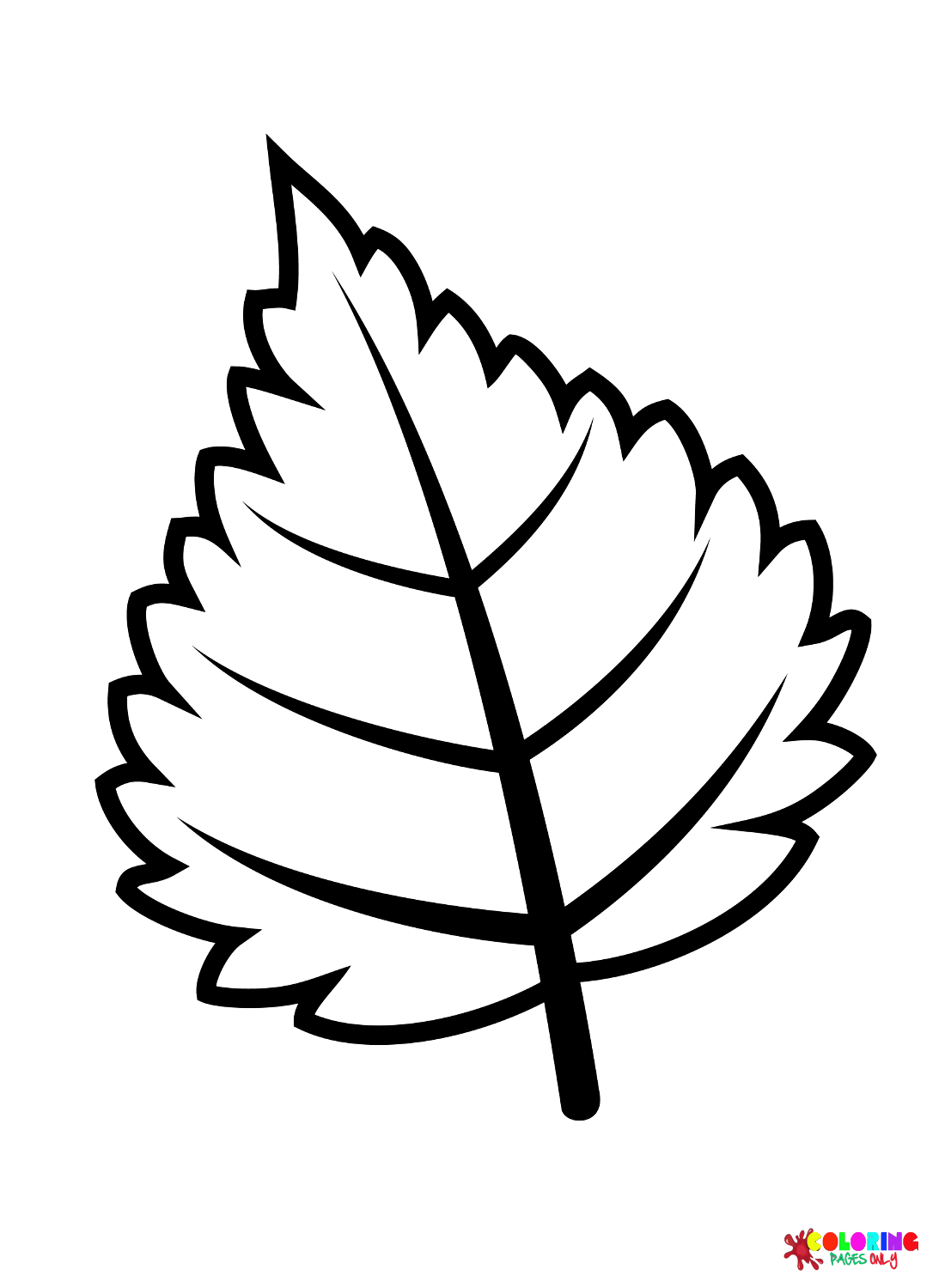 Leaf Coloring Page Simple