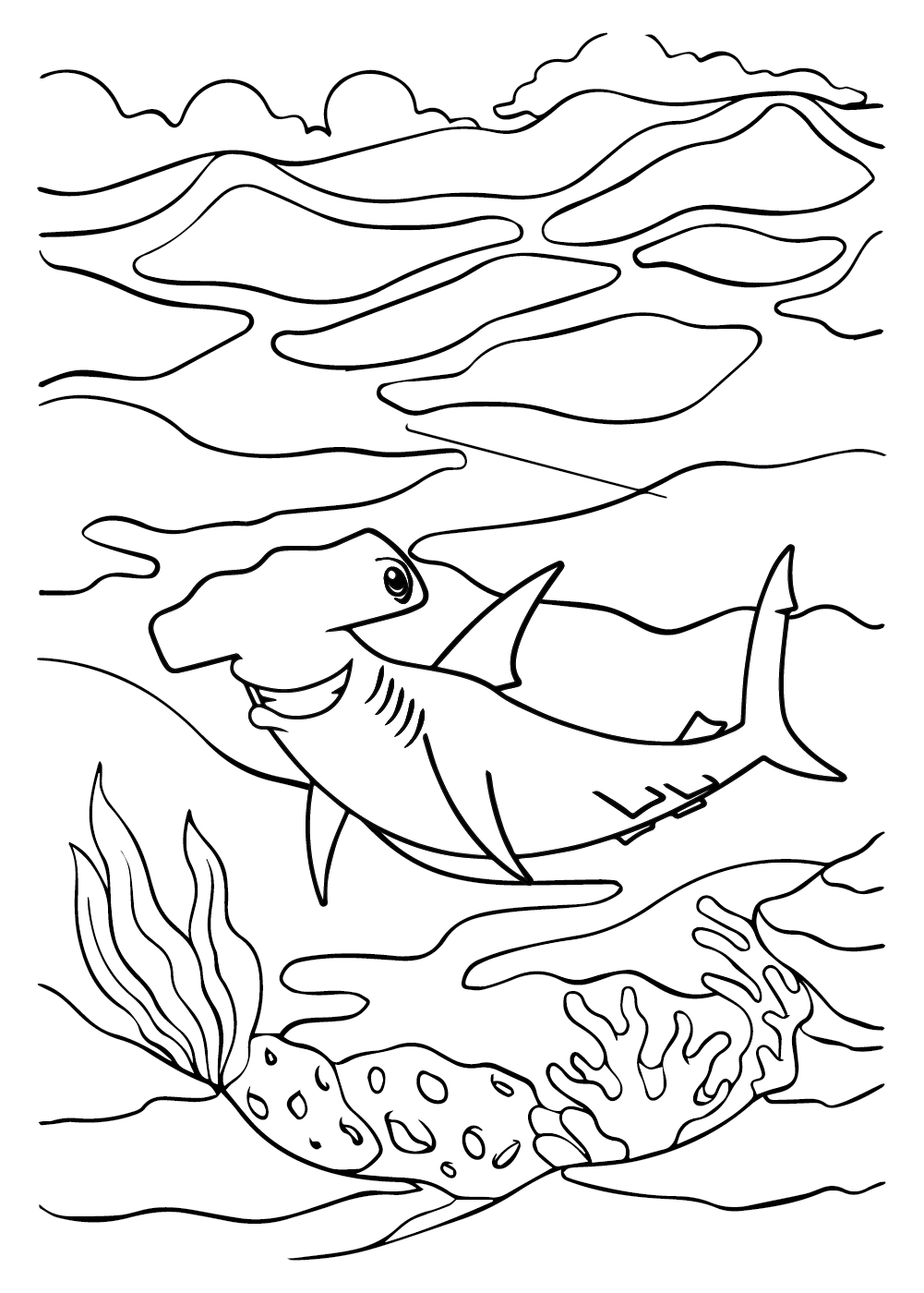 Pictures of Hammerhead Sharks Coloring Pages
