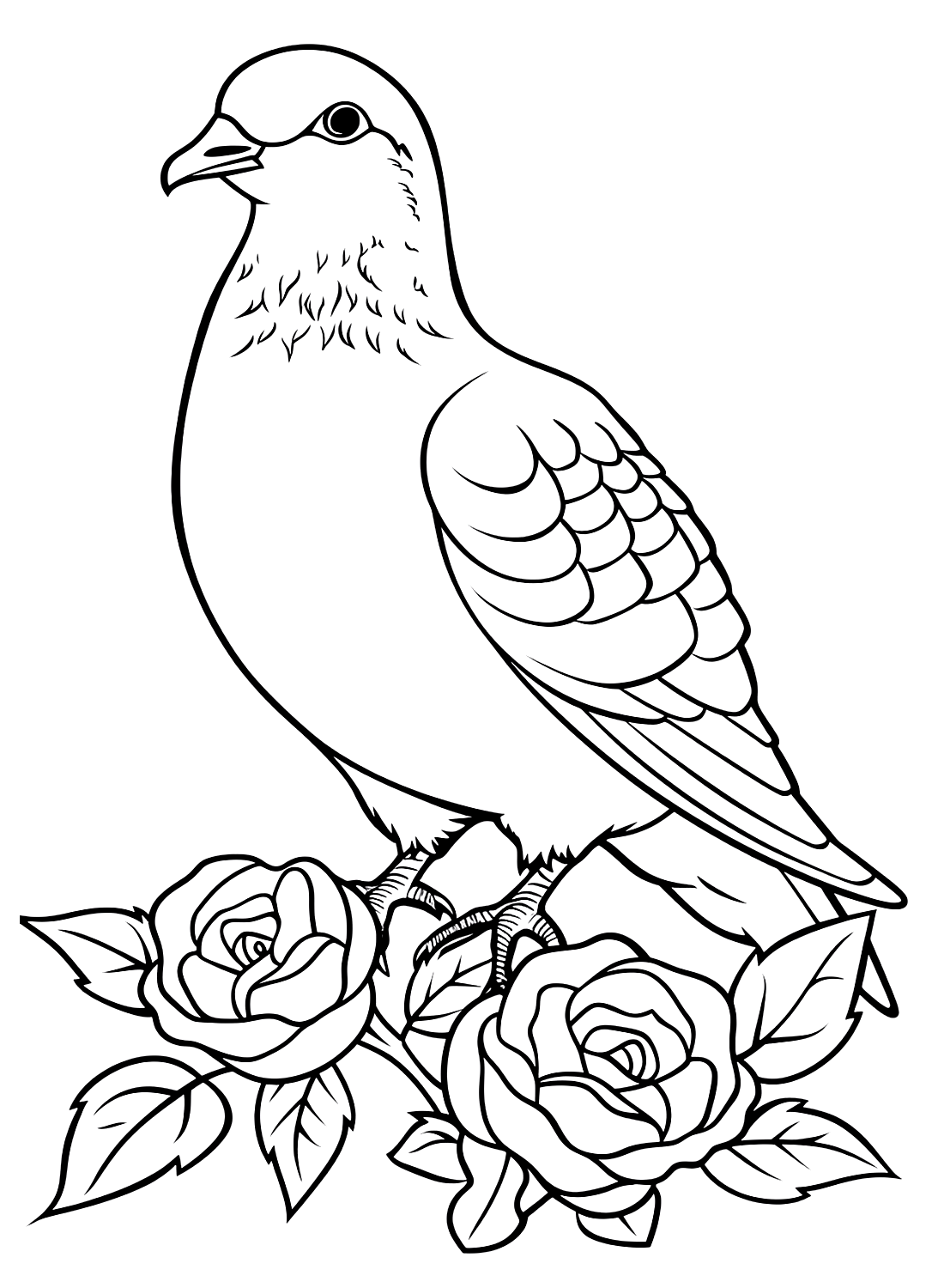 Pigeon avec Rose de Pigeon