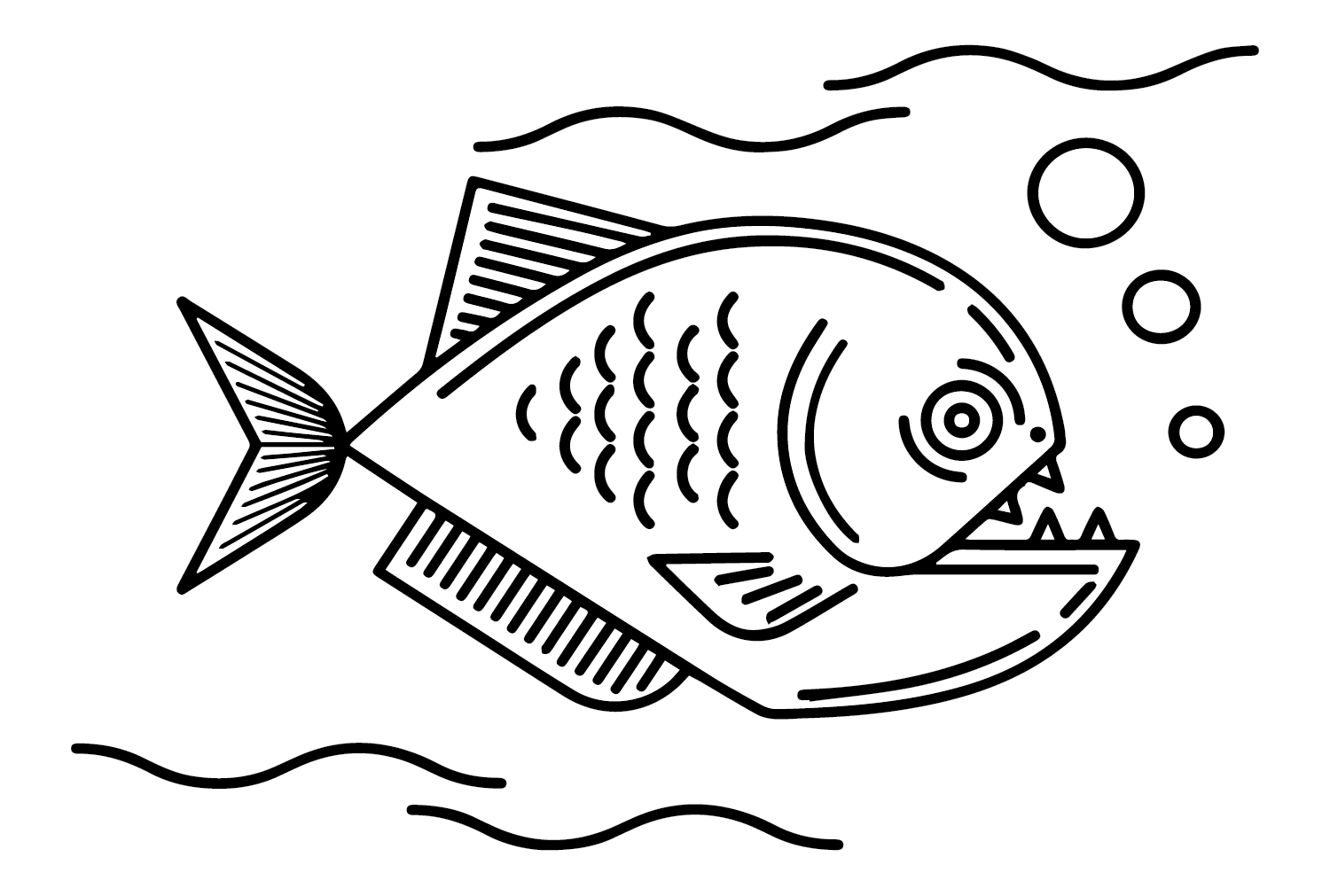 Piranhas Fish Coloring Page - Free Printable Coloring Pages