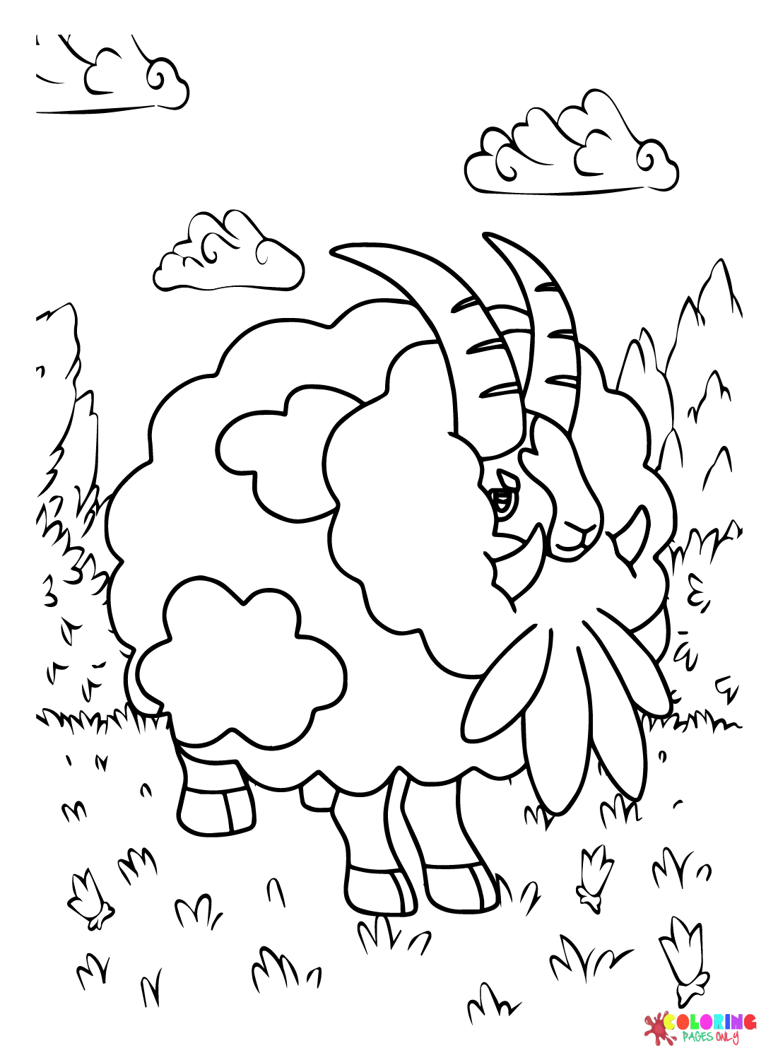 Dubwool and Wooloo Coloring Page - Free Printable Coloring Pages