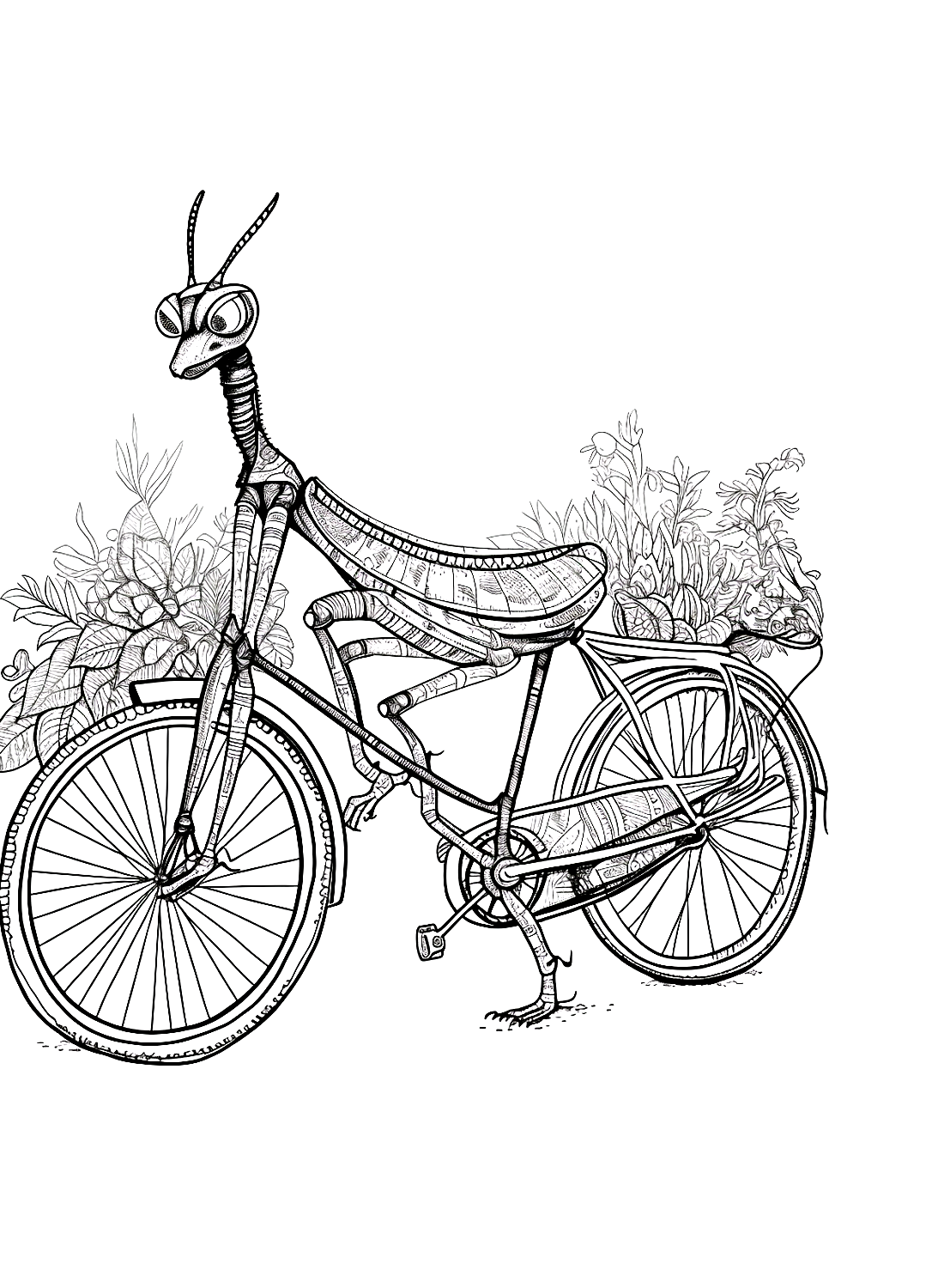 Богомол и велосипед из богомола