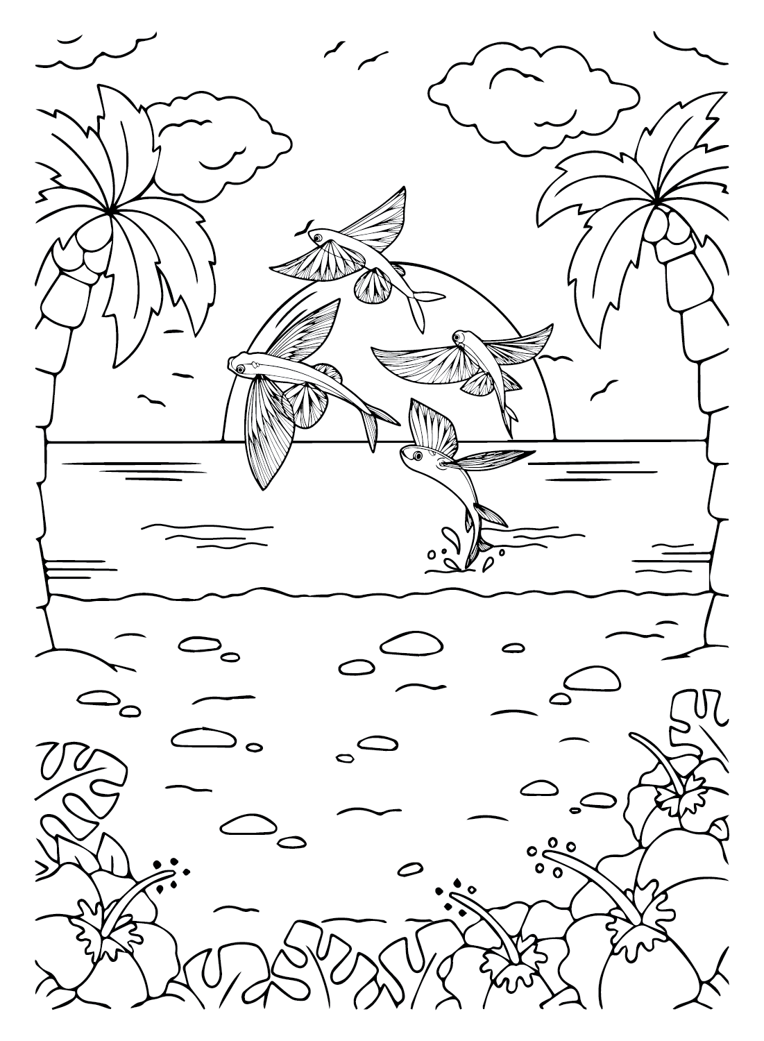 Poisson volant imprimable de Flying Fish