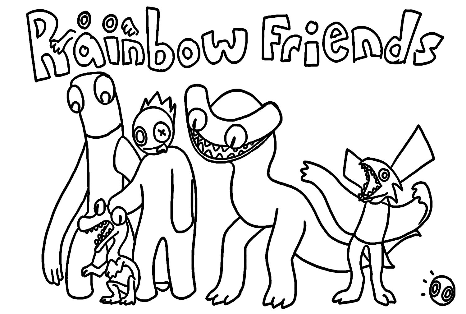 Desenhos para colorir de Happy Green Rainbow Friends - Desenhos