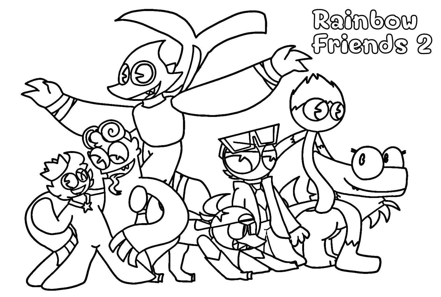 Desenhos para colorir de gangues do Capítulo 2 de Rainbow Friends -  Desenhos para colorir gratuitos para impressão