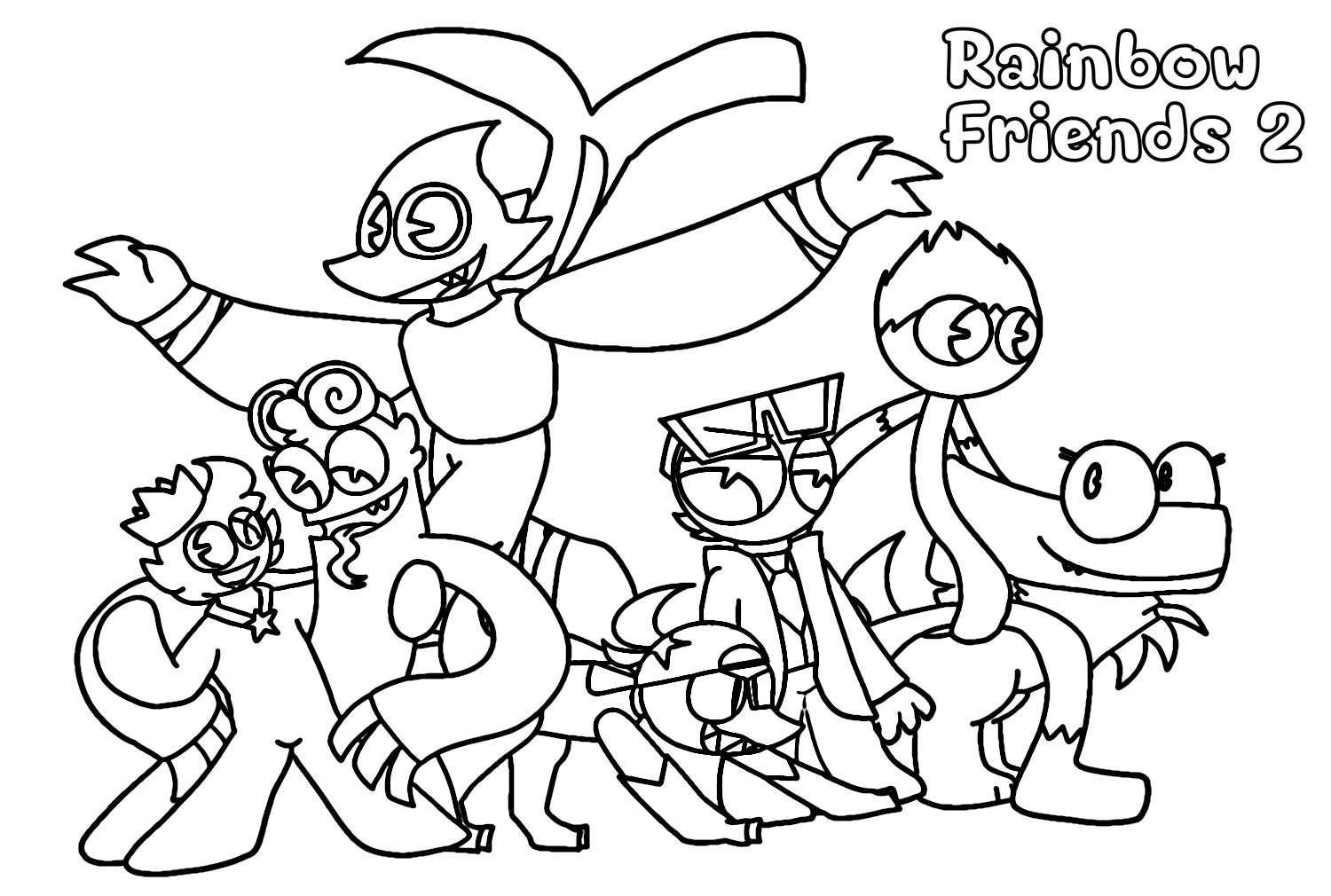 Blue Cyan Yellow Rainbow Friends 2 Coloring Pages Rainbow Friends 2 Coloring Pages 
