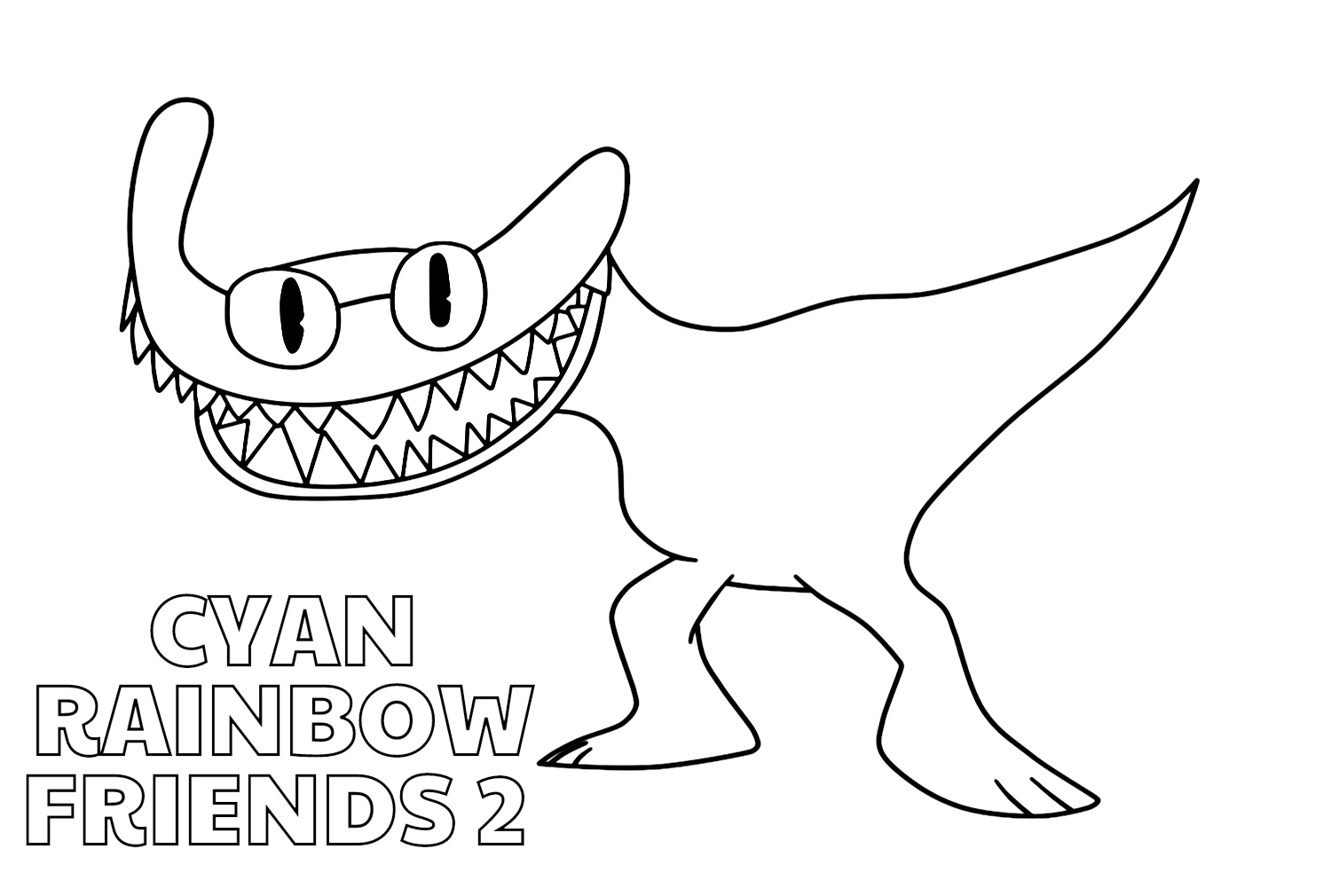 Desenhos para colorir de Rainbow Friends 2 amarelo e ciano - Desenhos para  colorir gratuitos para impressão