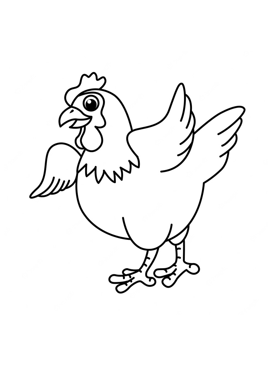 Running hen Coloring Pages