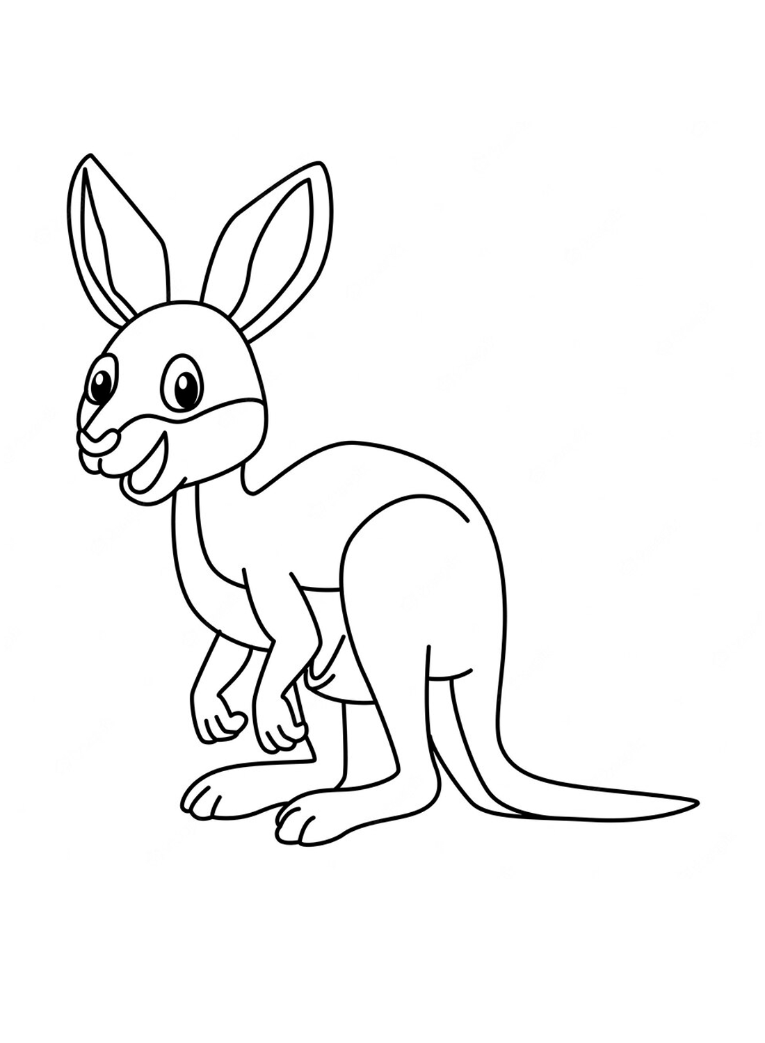 Simple Easy Kangaroo Coloring Pages