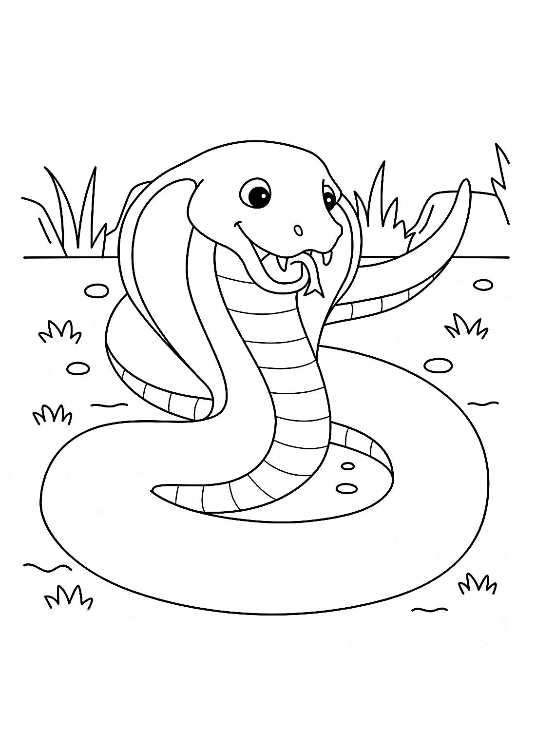 Cobra sorrindo para colorir - Imprimir Desenhos