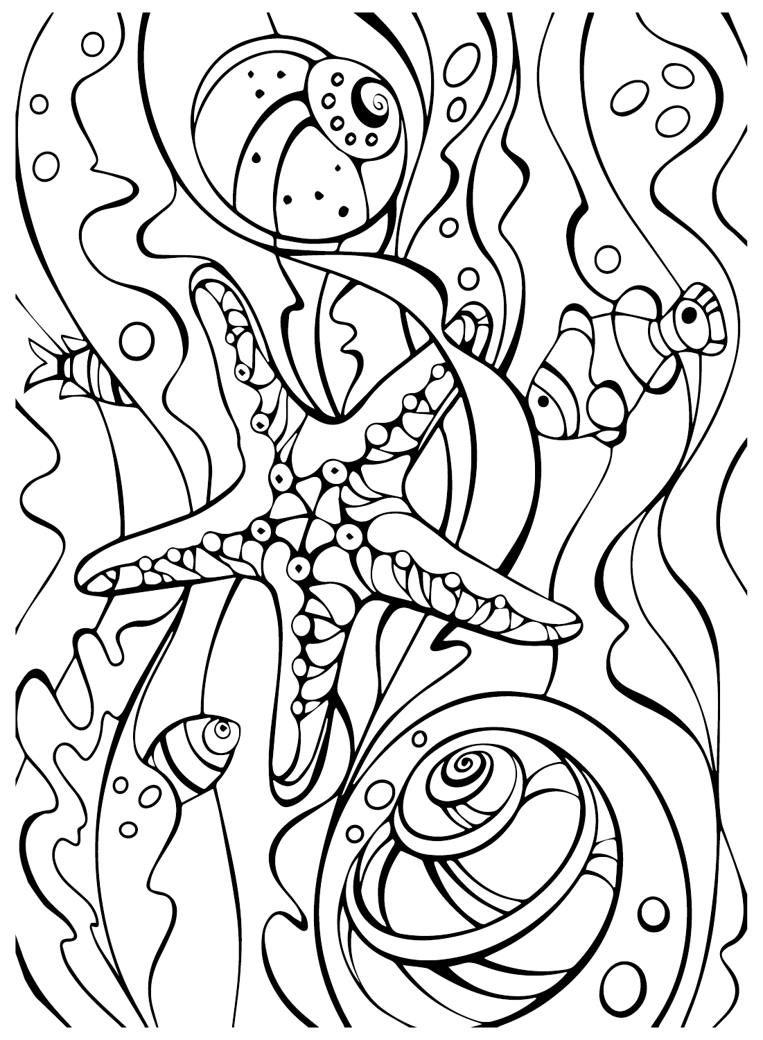 Hojas de color estrella de mar de Starfish