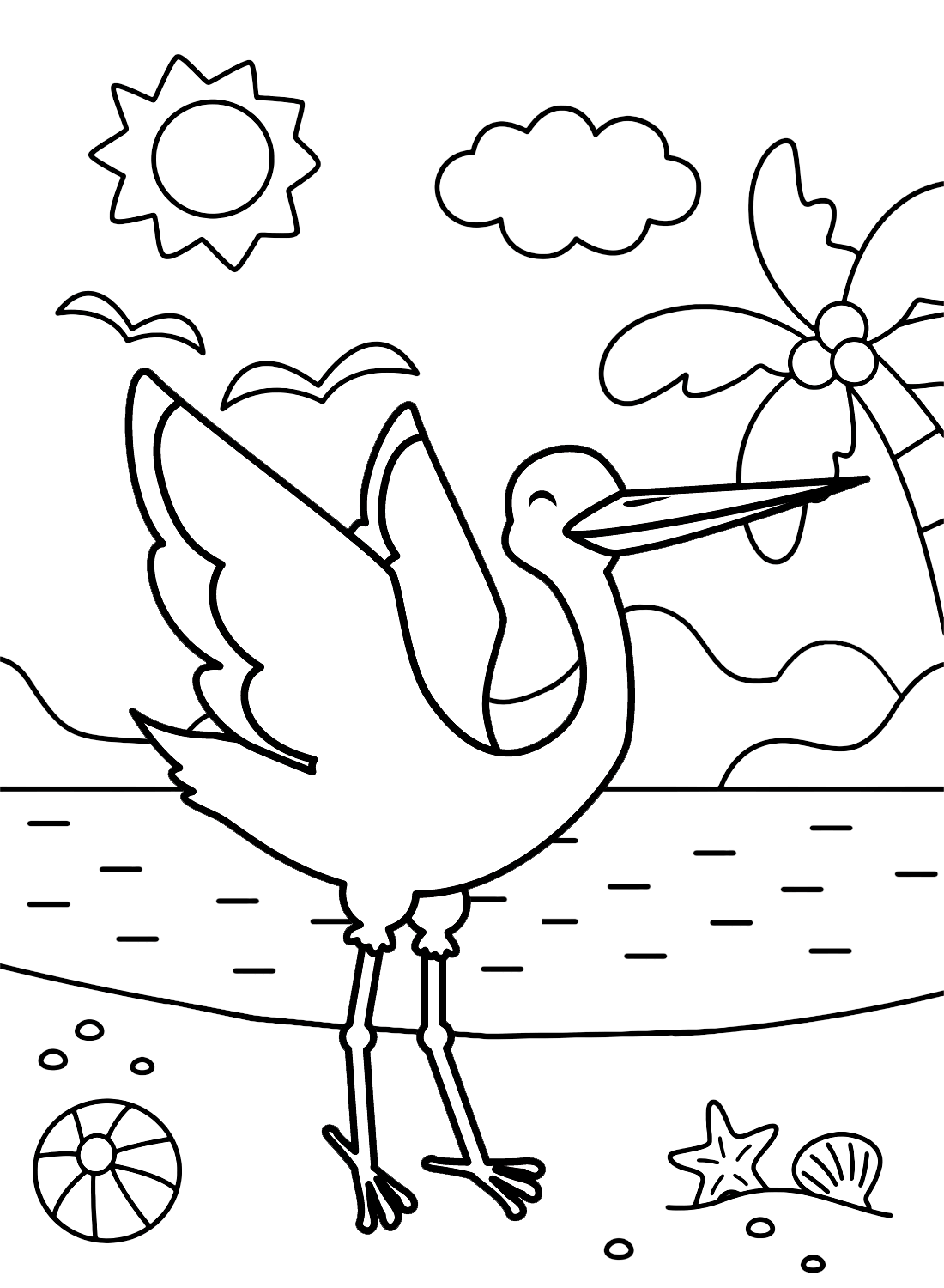 鹳鸟海滩上的鹳鸟