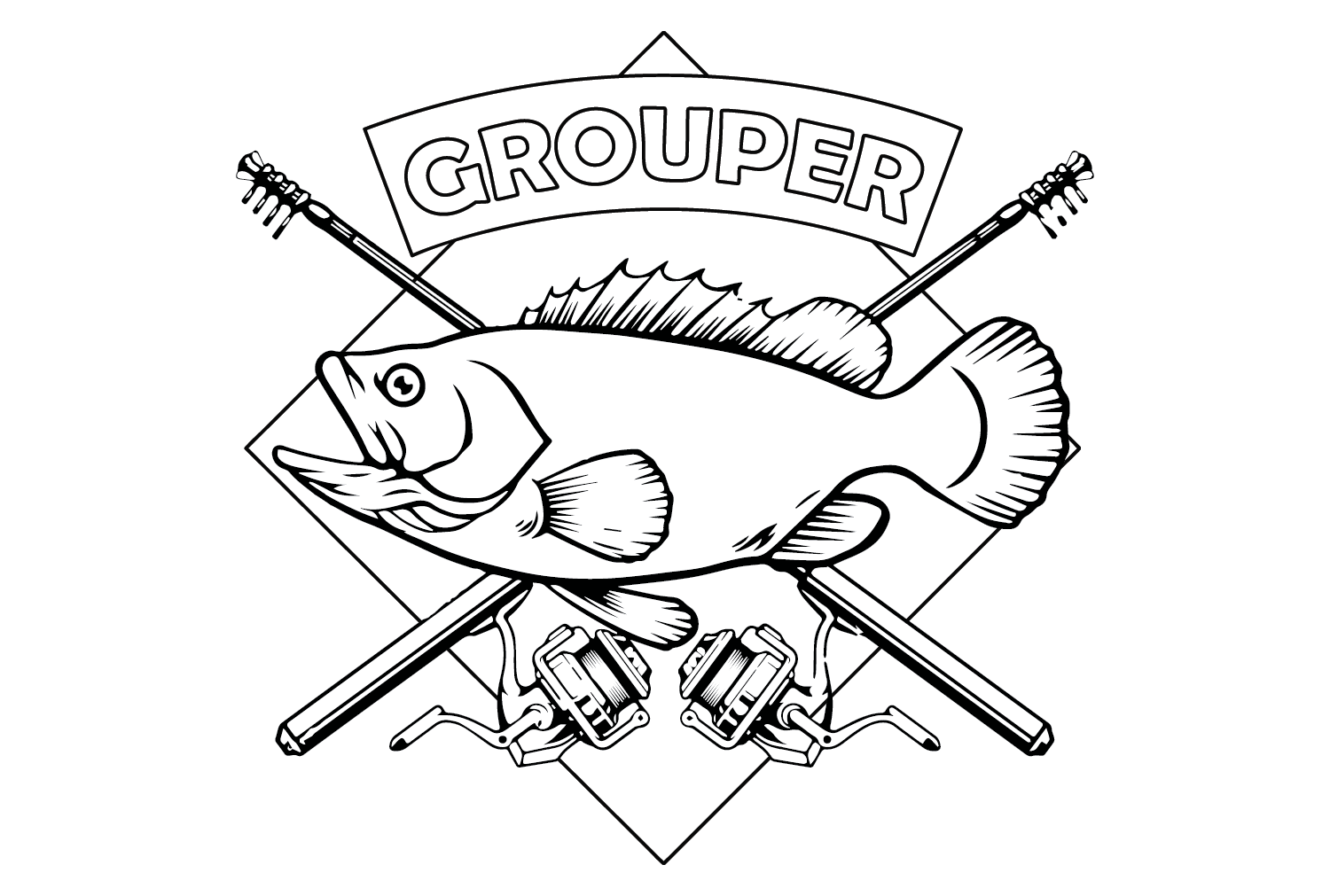 Mérou stylisé de Grouper