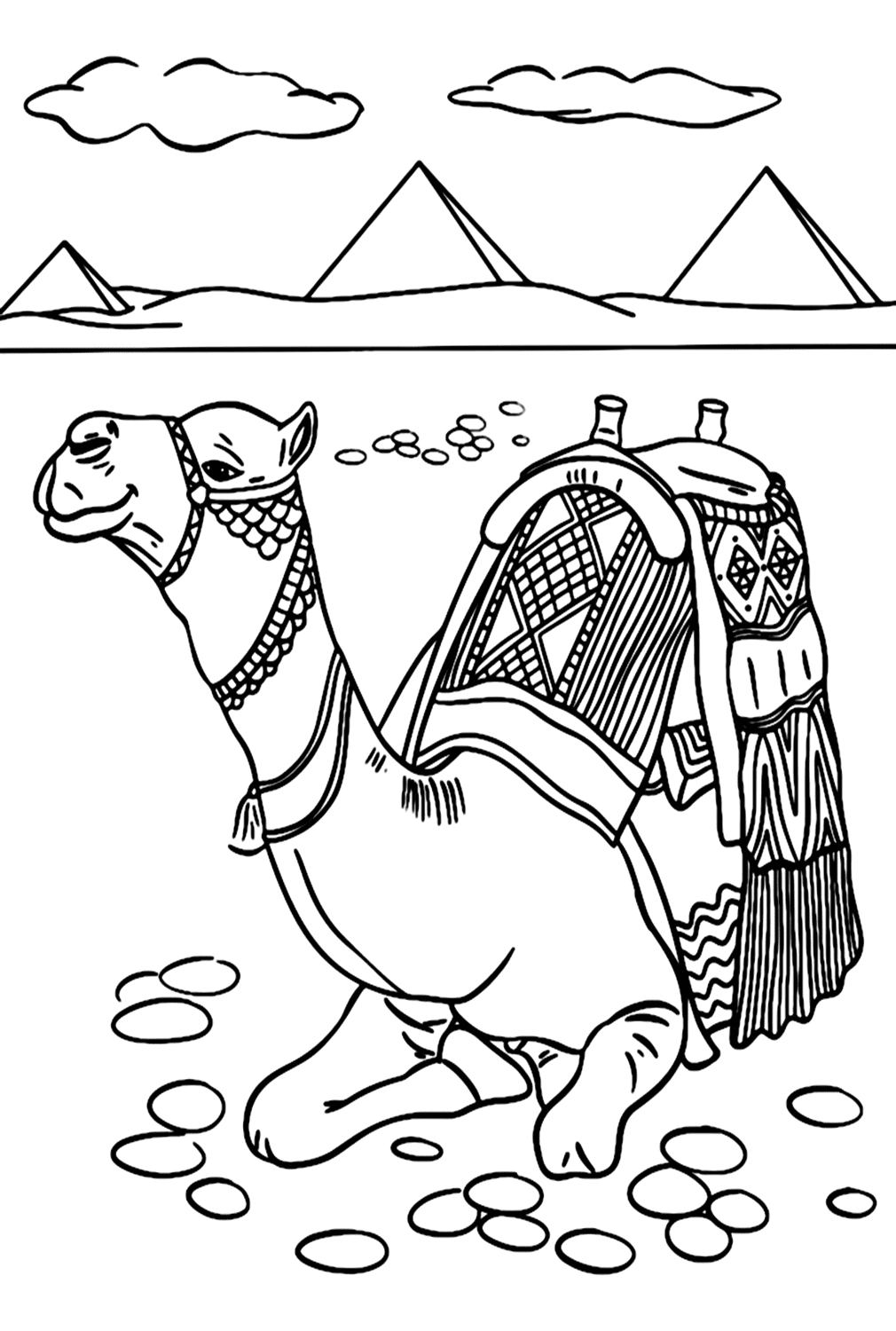 Camello egipcio de dibujos animados estilizados de Camel