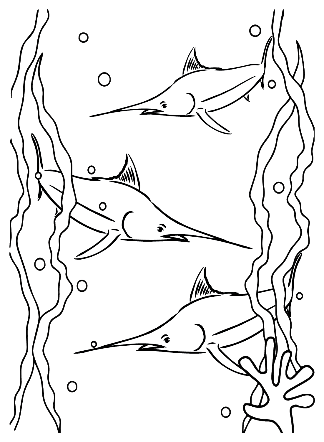 Desenho de peixe-espada de peixe-espada