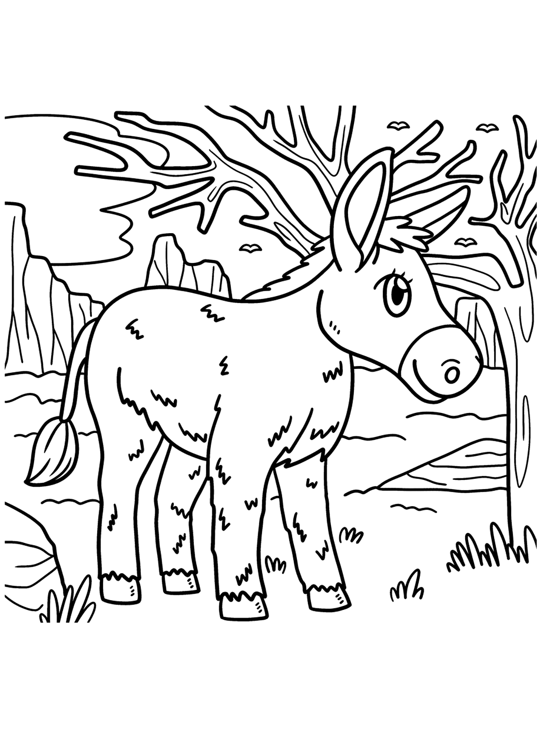 De ezel op de voorgrond van Donkey