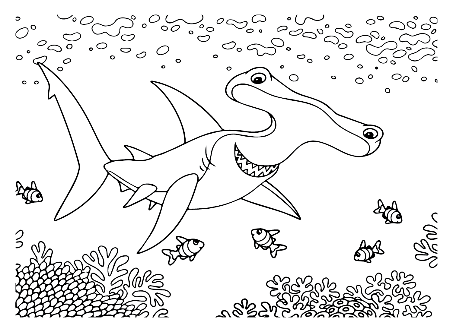 The Hammerhead Shark Coloring Pages