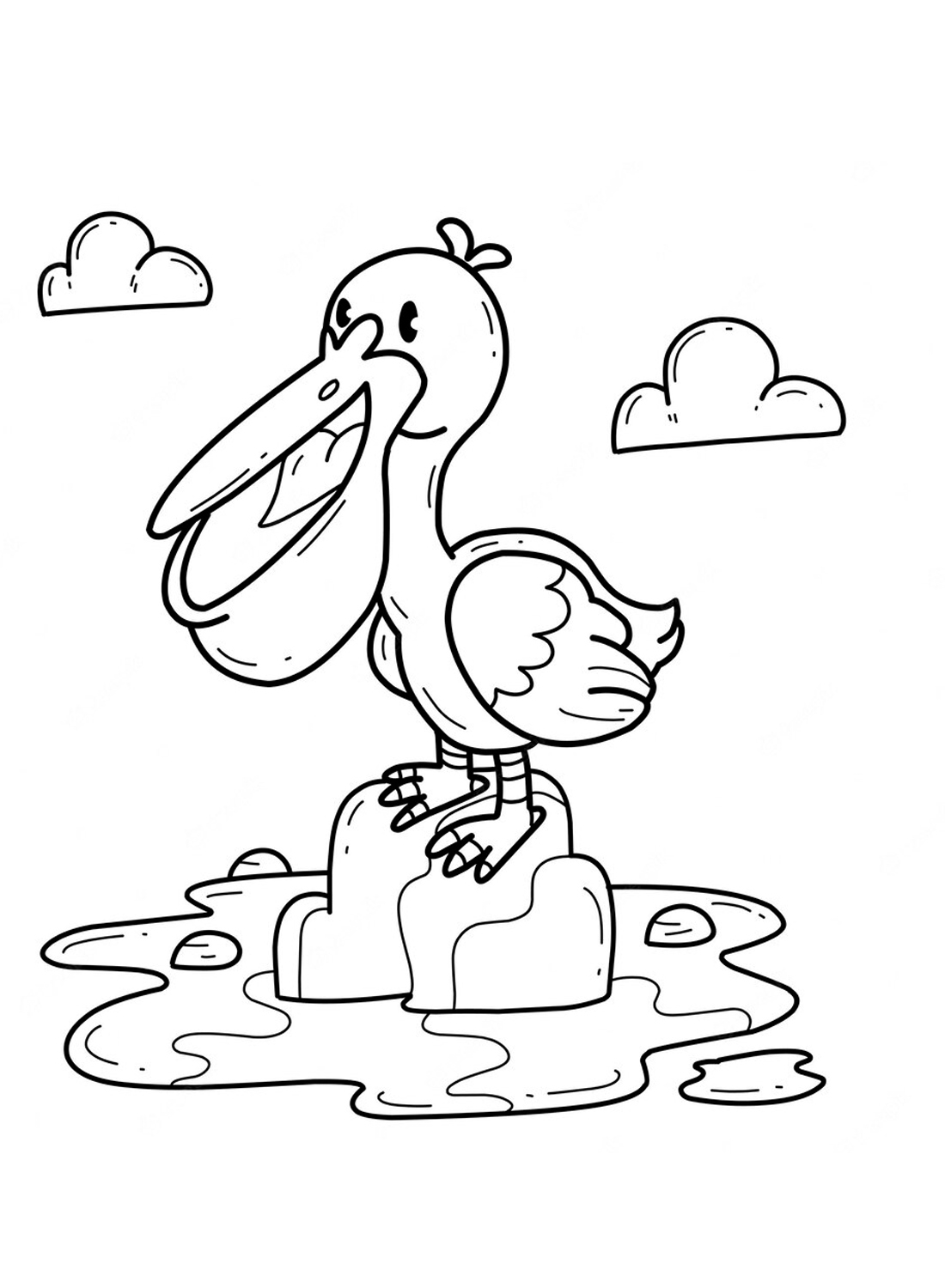 Le Pélican dans la rivière de Pelican