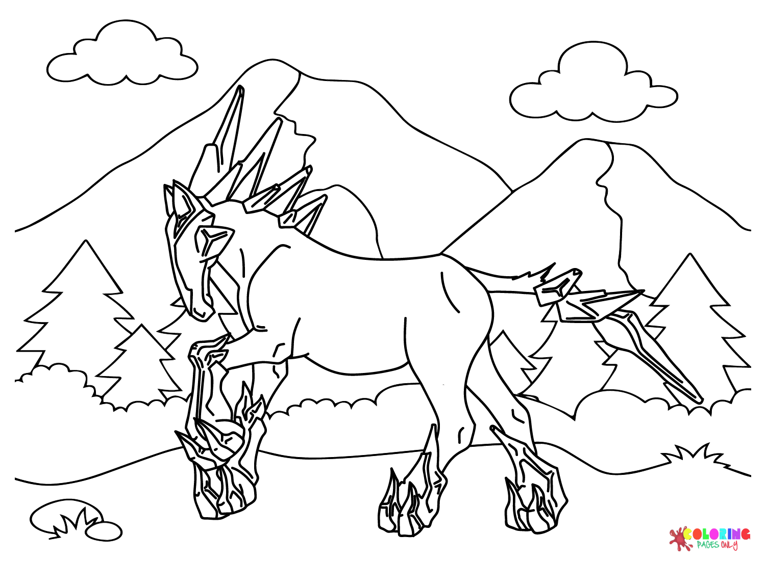 glastrier coloring page easy pokemon