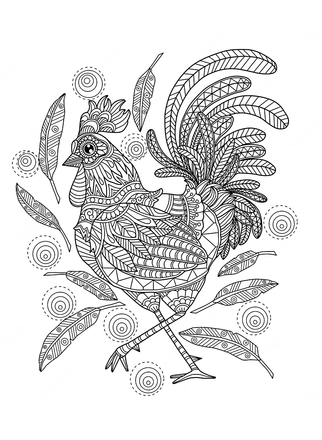 The artist rooster Coloring Pages