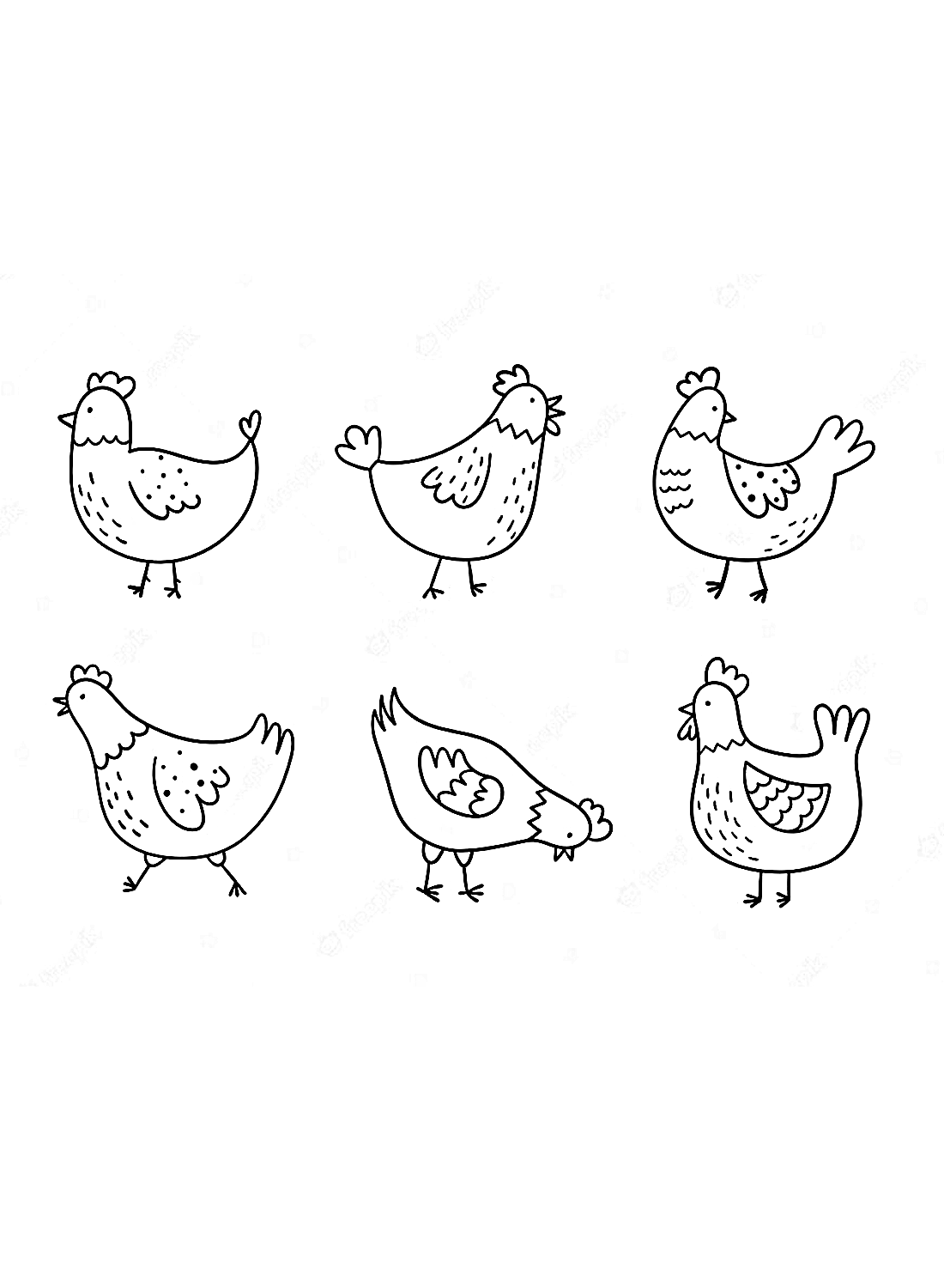 The hen is active Coloring Pages
