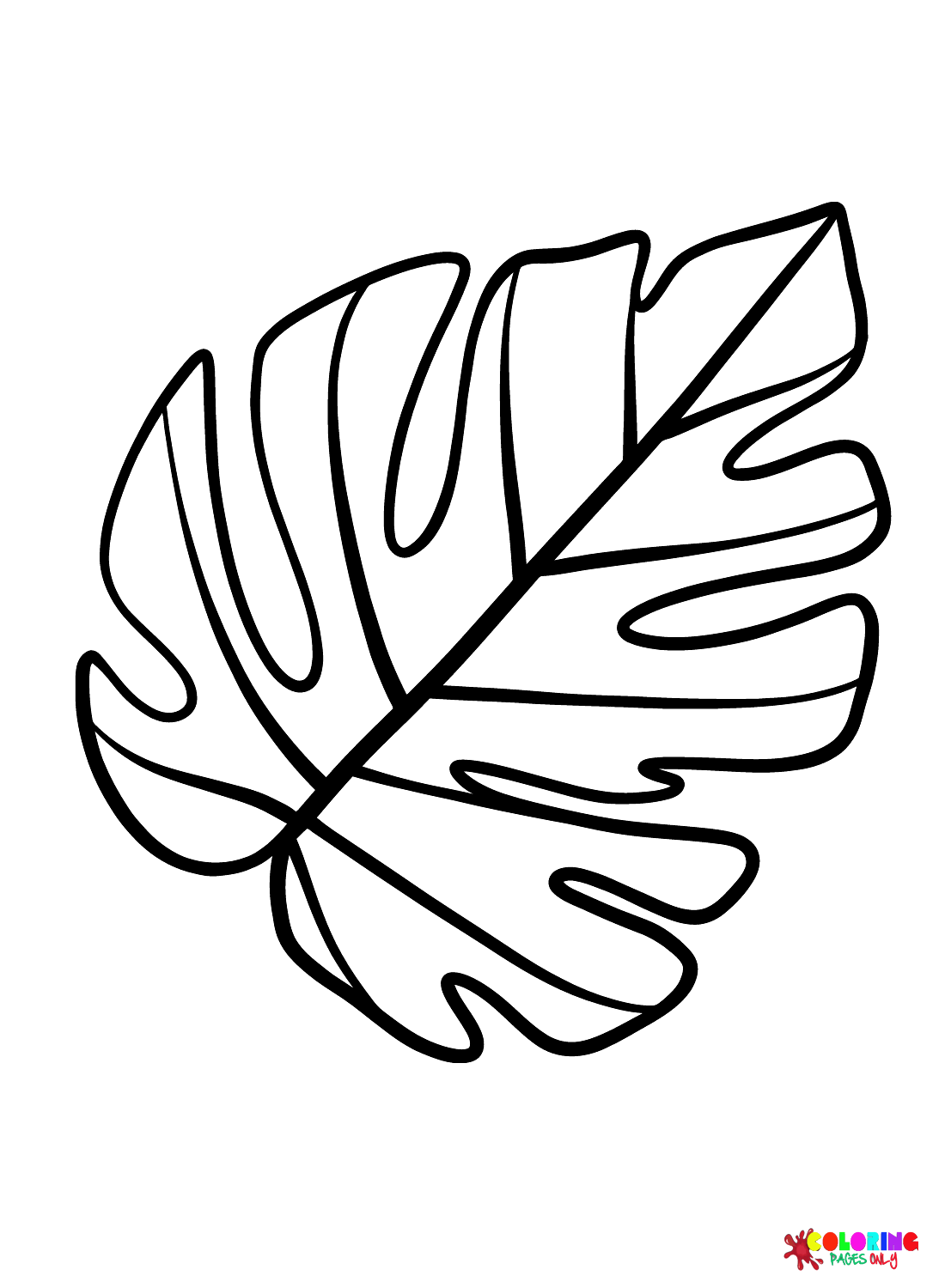 Раскраска тропический лист