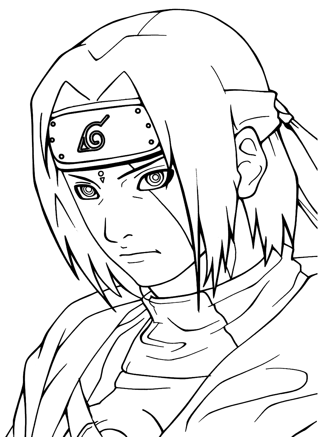 Uchiha Itachi from Naruto Coloring Page - Free Printable Coloring Pages