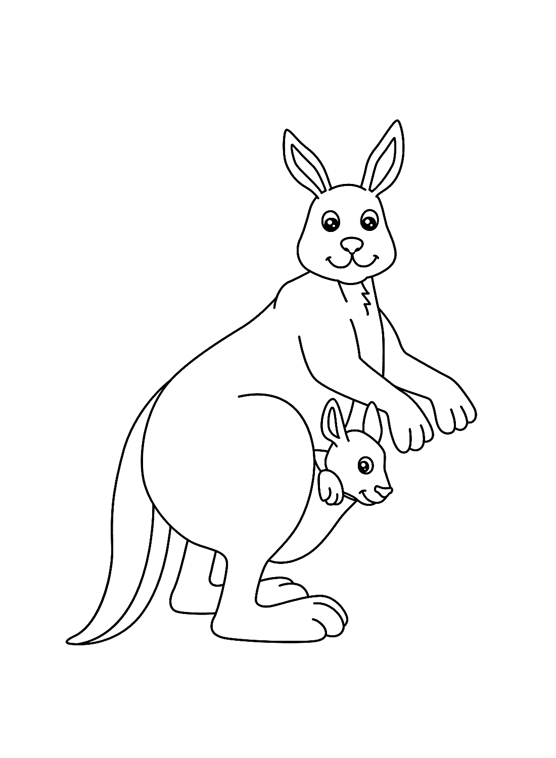 Very Simple Kangaroo Coloring Pages