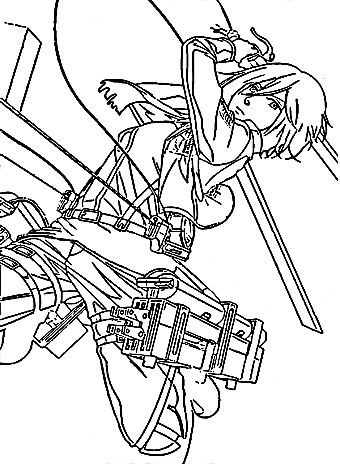 Warrior Mikasa Ackerman Coloring Pages