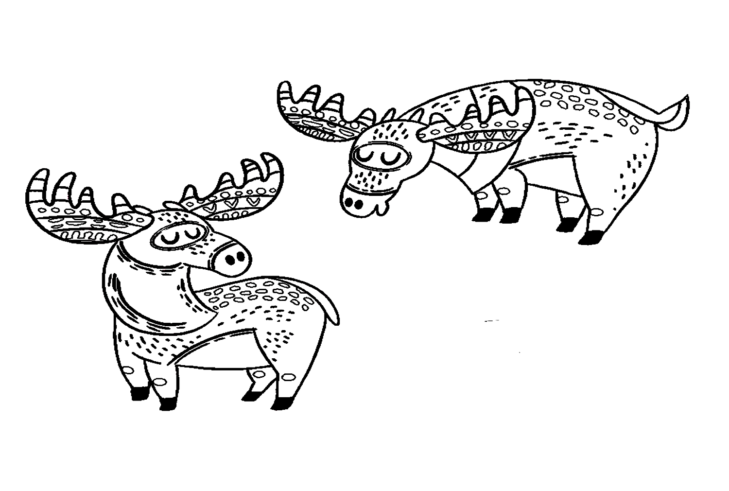 Adorables alces de dibujos animados de Elk