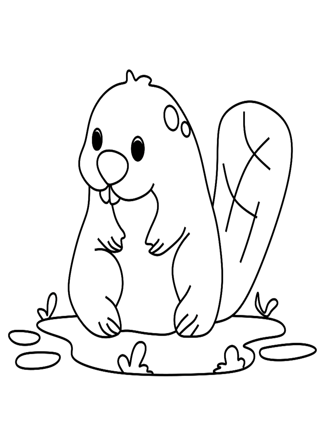 Animal Cartoon Beaver Coloring Page Free Printable Coloring Pages