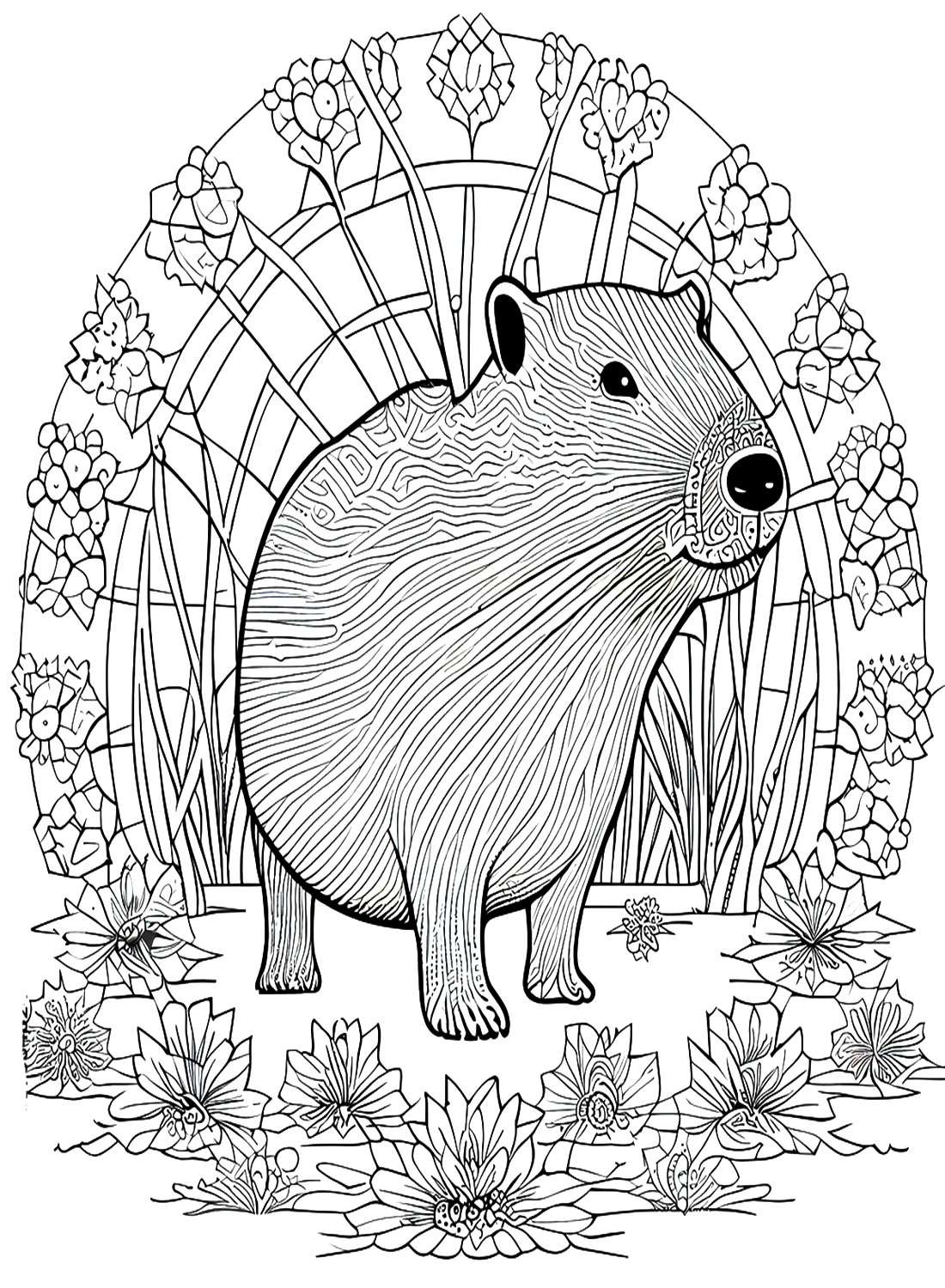 Капибара в стиле дзентангл от Capybara