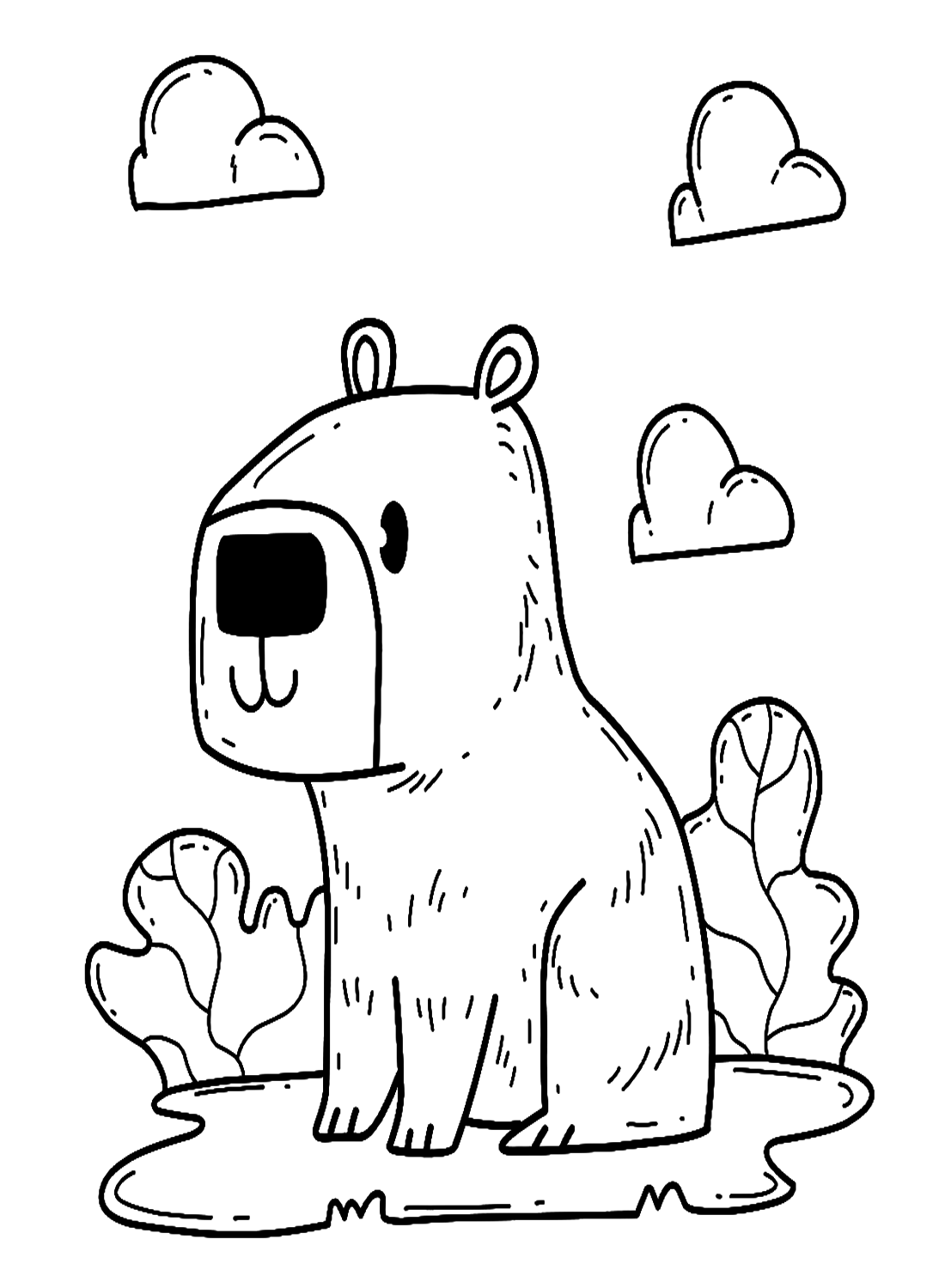 Desenhos para colorir de capivara de desenhos animados - Desenhos para  colorir gratuitos para impressão