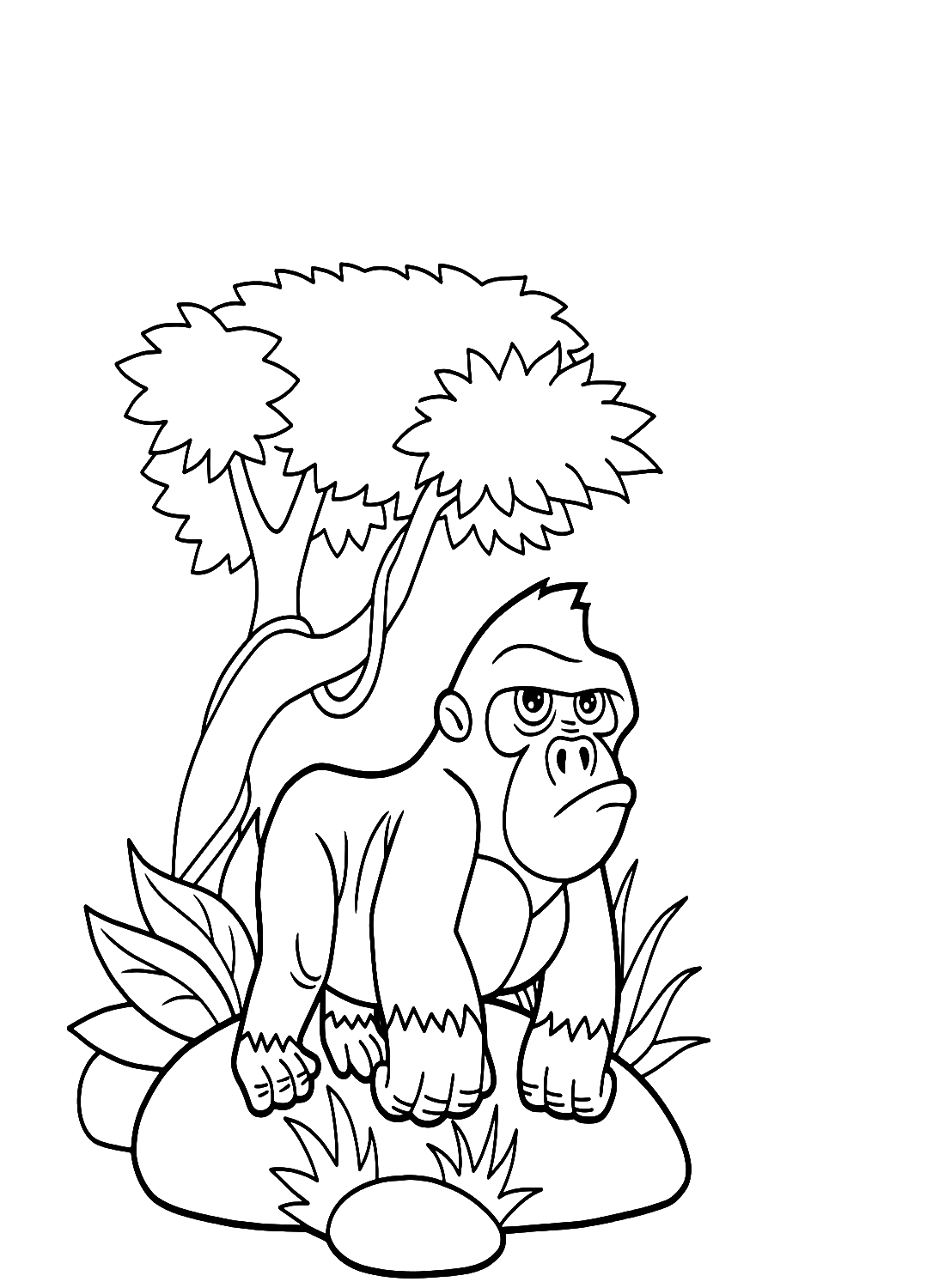Gorilla cartone animato sulle rocce da Gorilla