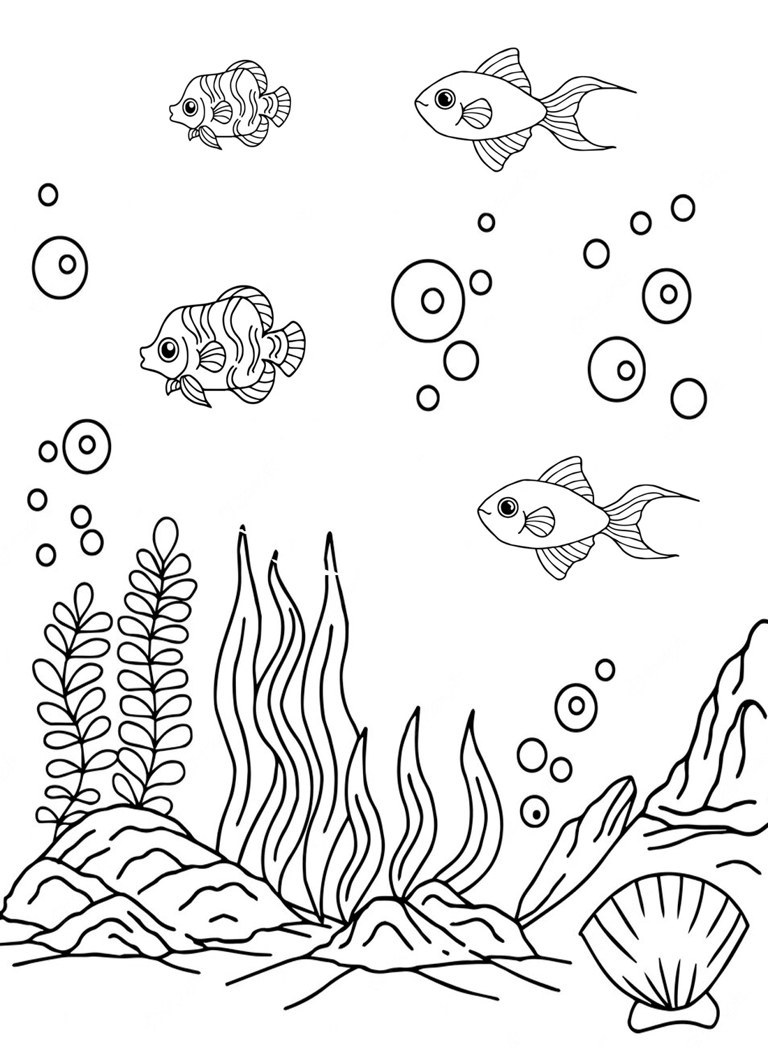 Pagina da colorare della barriera corallina